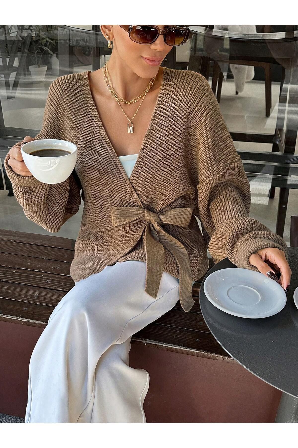 tofan-Knitted Cardigan with Binding Detail 2