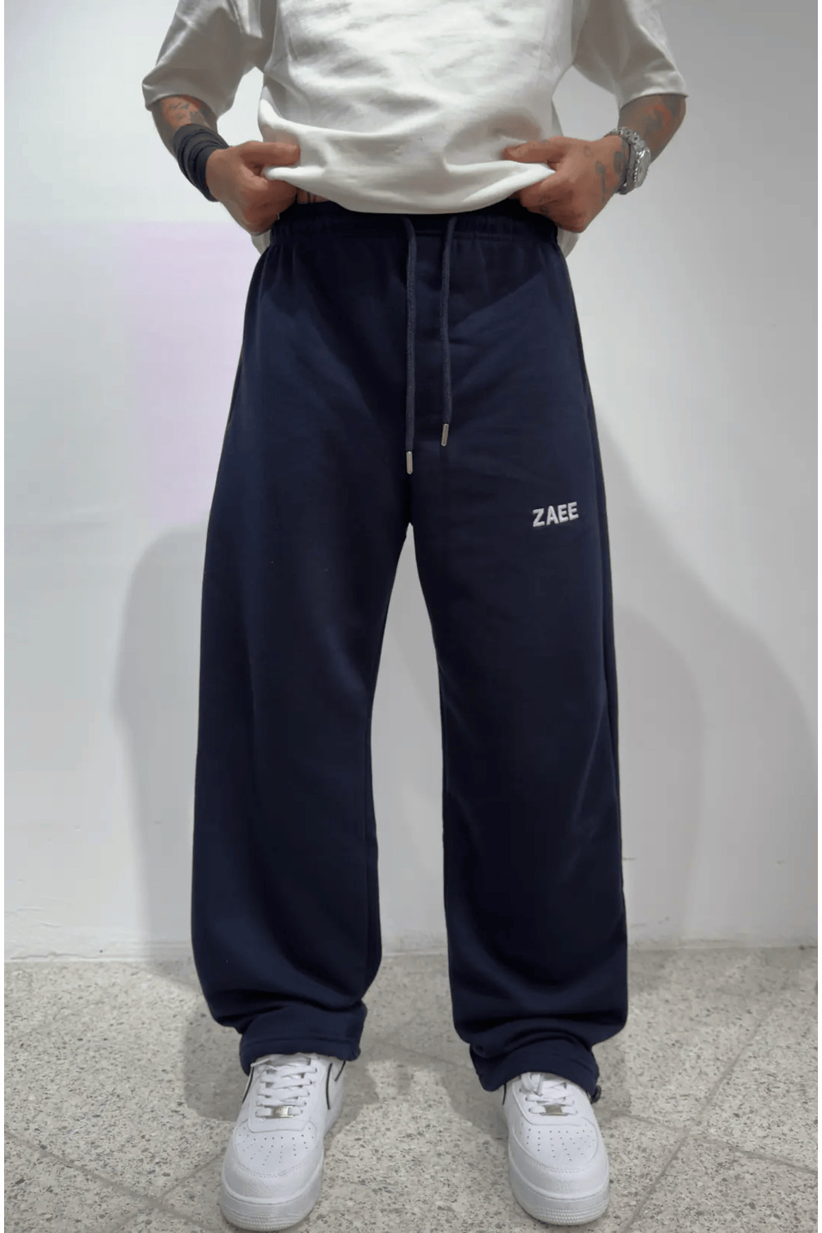 zaee  Nakışlı Yazlık Kumaş Ayarlanabilir Paça Baggy Premium Eşofman Altı - Görsel 3