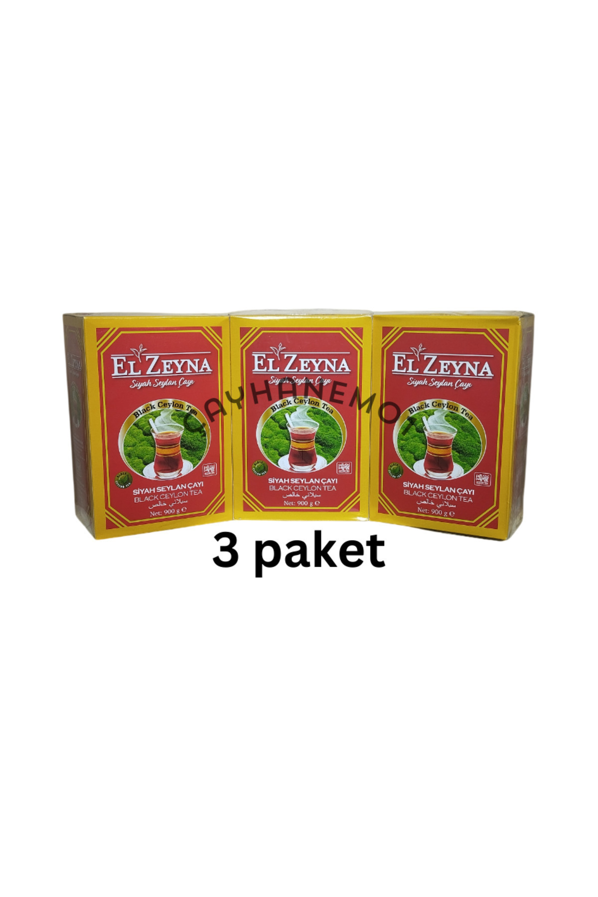 El Zeyna Siyah Seylan Çayı Barut Çay (Black Ceylon Tea) 900 gr x3