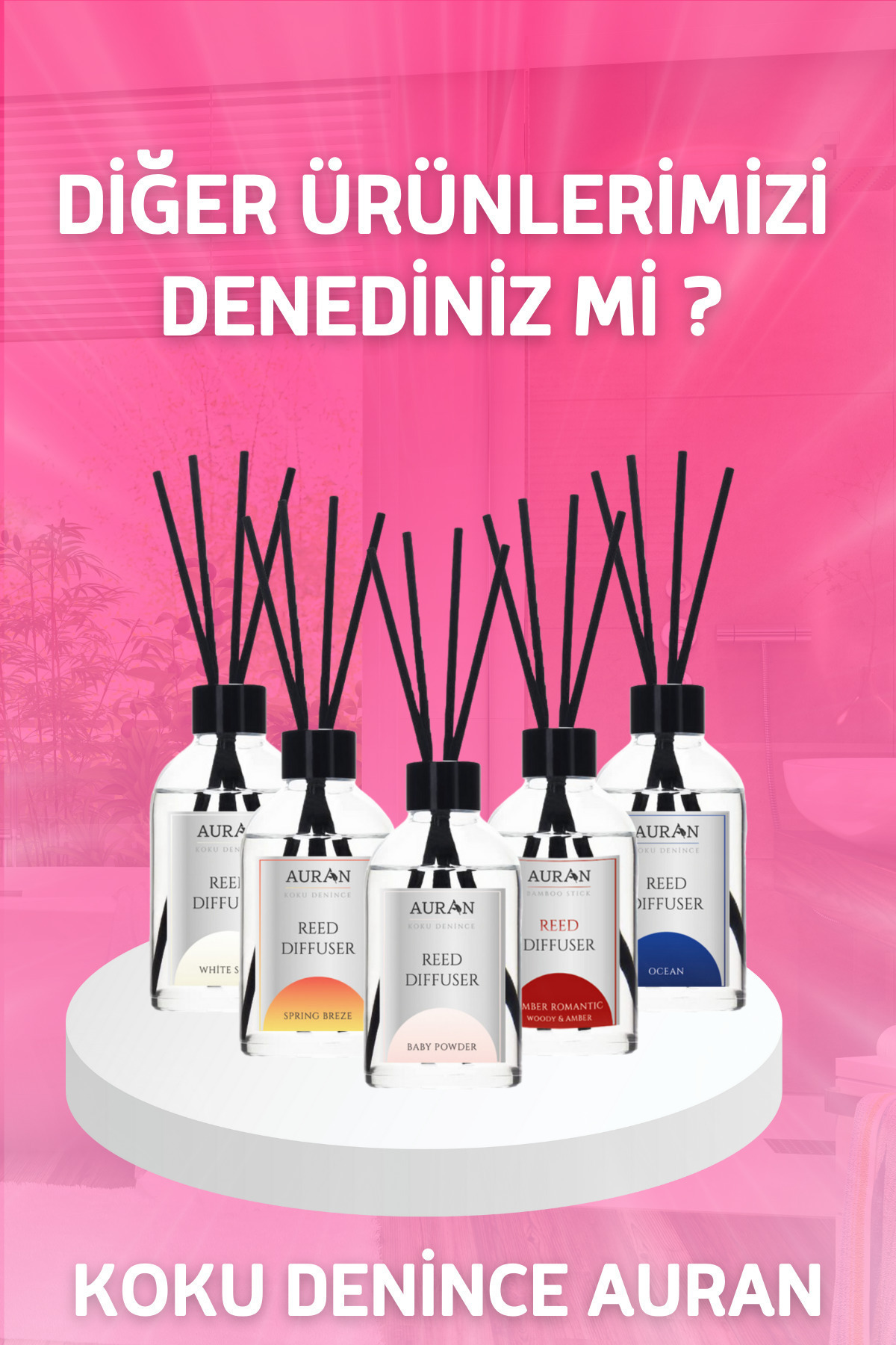AURAN Bebek Pudrası Çubuklu Oda Kokusu Ve Beyaz Sabun Çubuklu Oda Kokusu 2'li Set Reed Dıffuser 50 ml fotoğrafı 7 (önizleme)