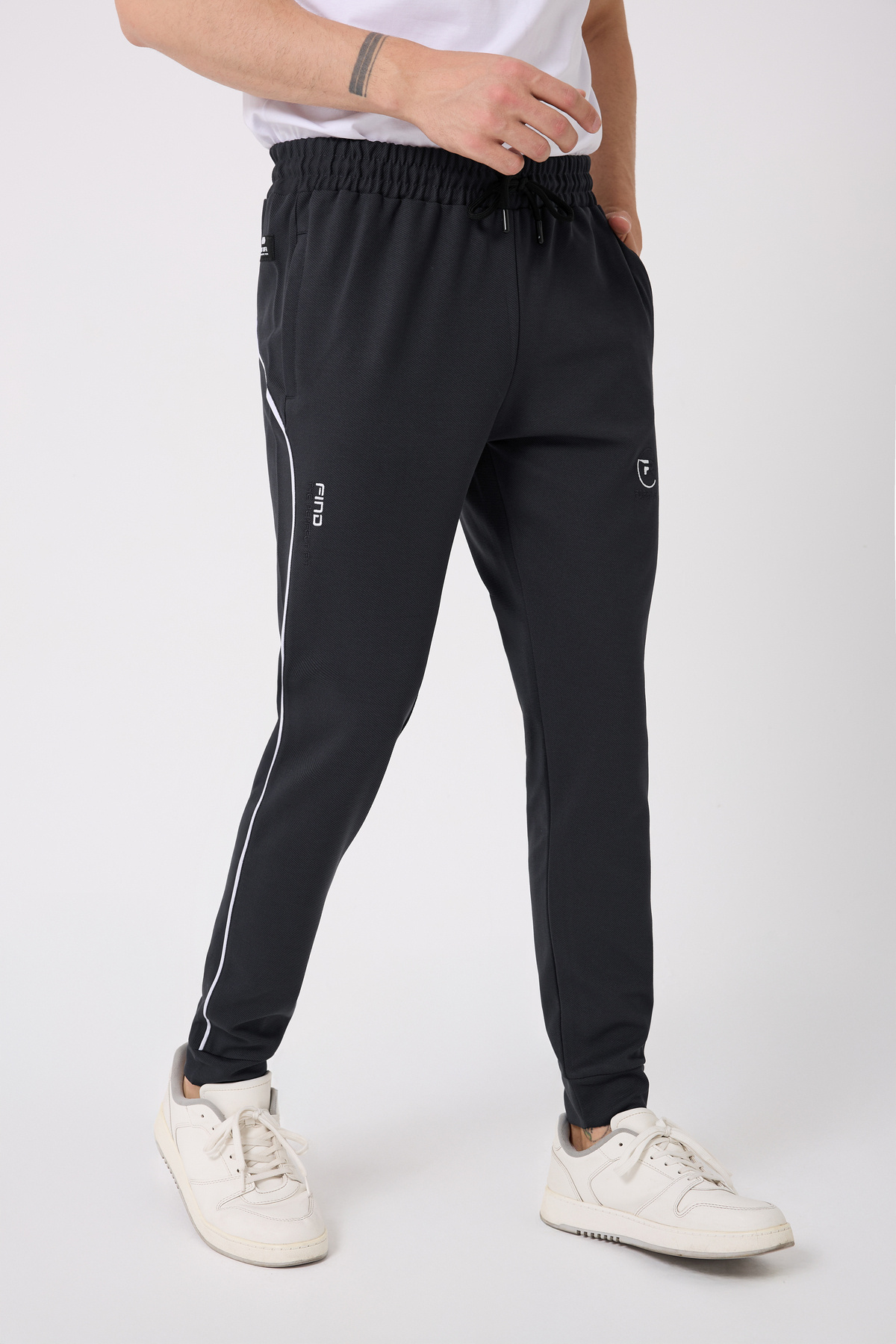 Fors Life Pantaloni De Sport Pentru Bărbați, Din Țesătură Diagonală, Cu Manșetă, Cu Textura Moale, Afumat Masculin - 2XL