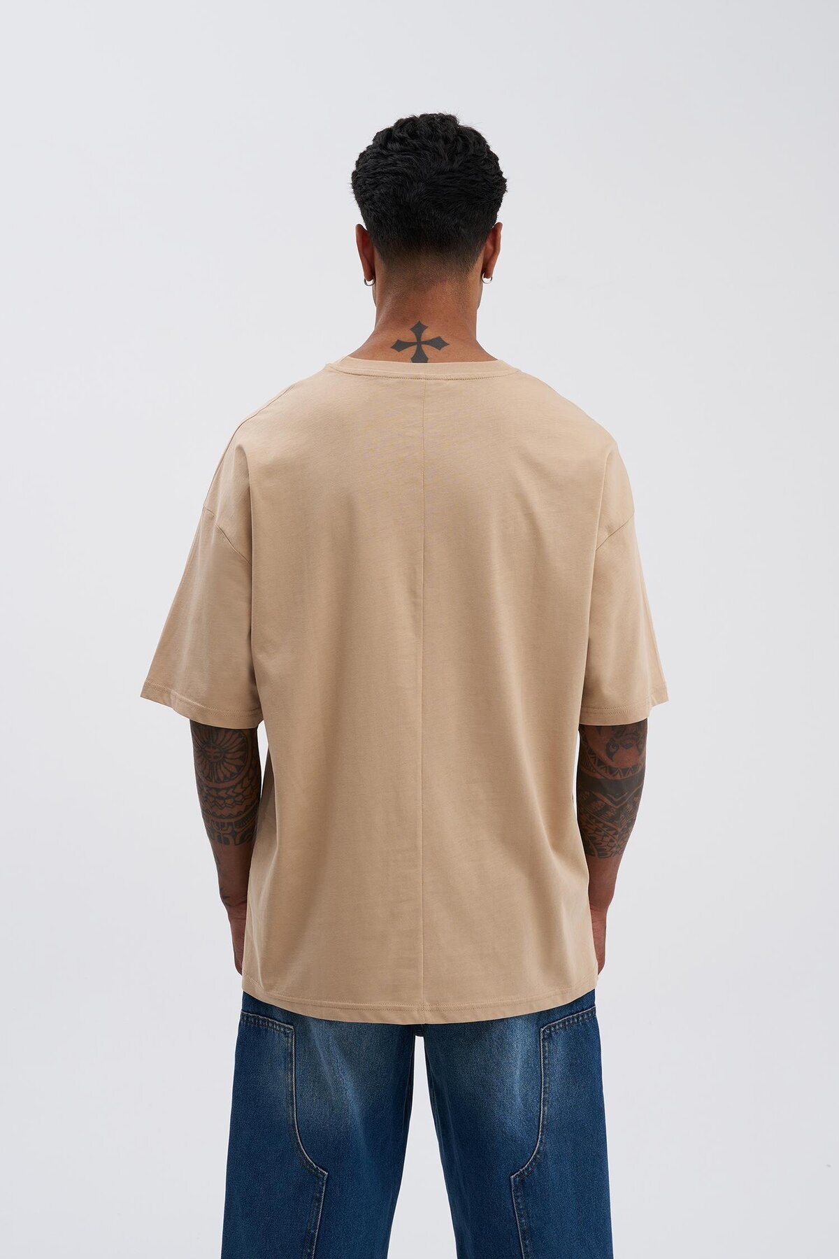Machinist-Ανδρικό μπλουζάκι Basic Super Cotton Oversize Beige 3