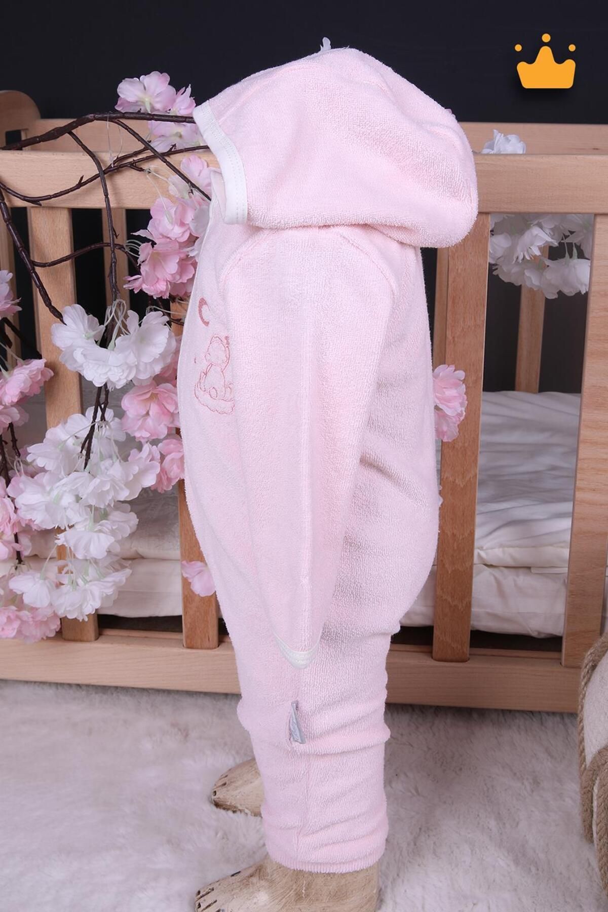 Babyhola %100 Pamuk Kız Erkek Bebek Pamuklu Bebek Bornozu Havlu Kumaş Tulum Ayıcık 13781 fotoğrafı 7 (önizleme)