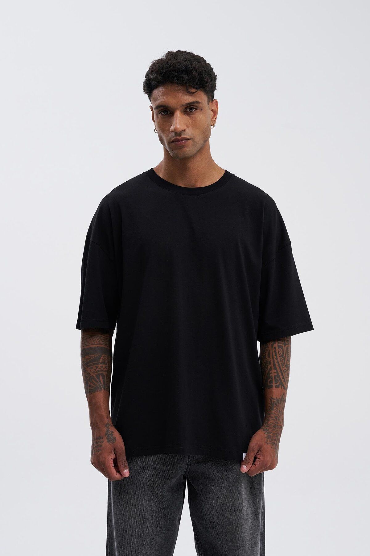 Machinist-Ανδρικό μπλουζάκι Basic Super Cotton Oversize μαύρο 2