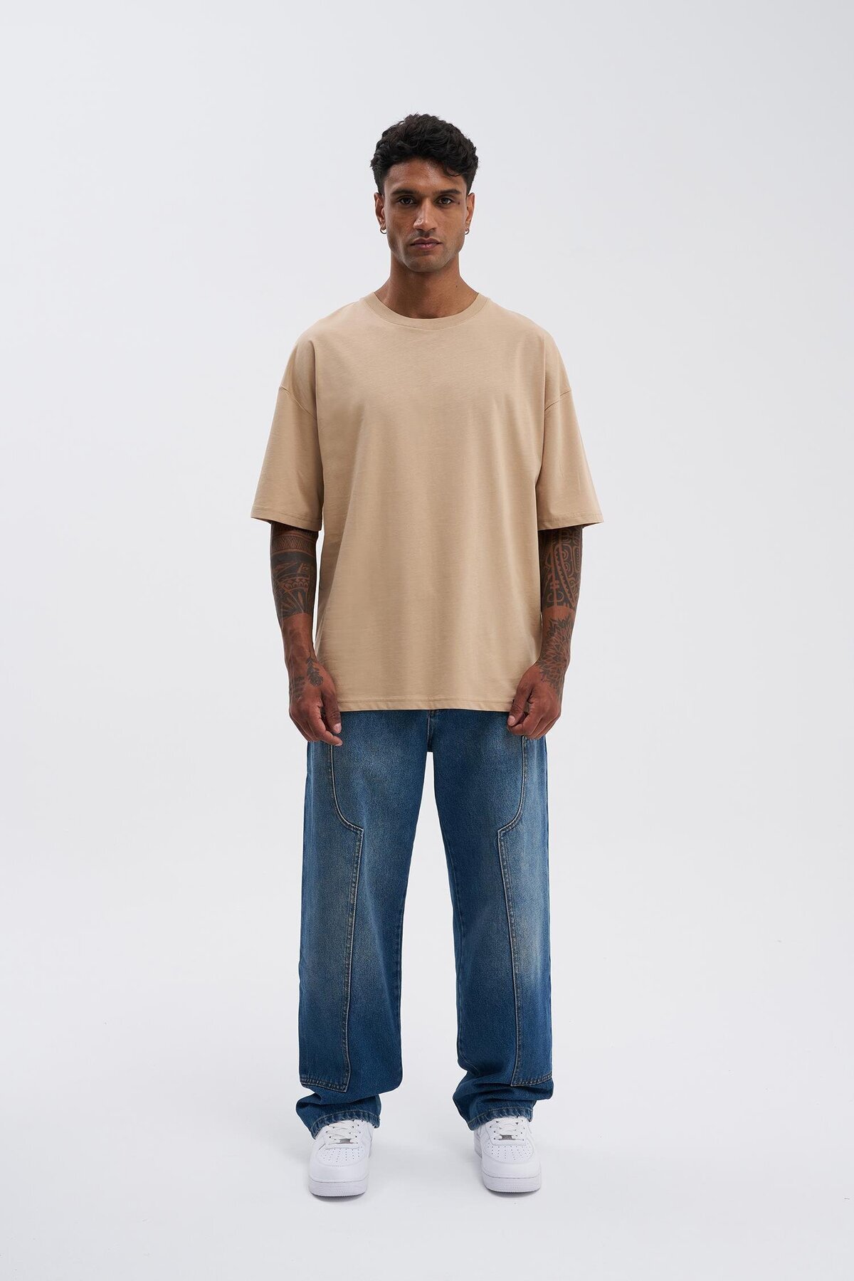 Machinist-Ανδρικό μπλουζάκι Basic Super Cotton Oversize Beige 4