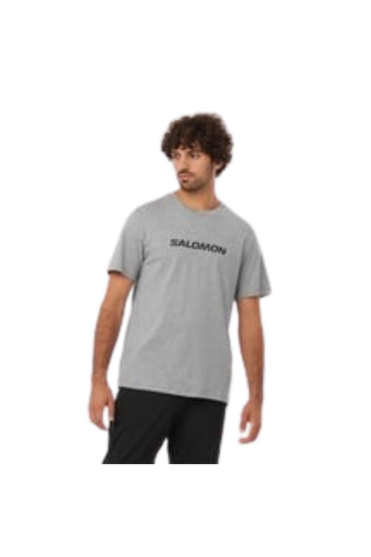 تی‌شرت خاکستری Sal Logo Perf SS Tee M LC2245600 سالومون تی شرت ورزشی Salomon