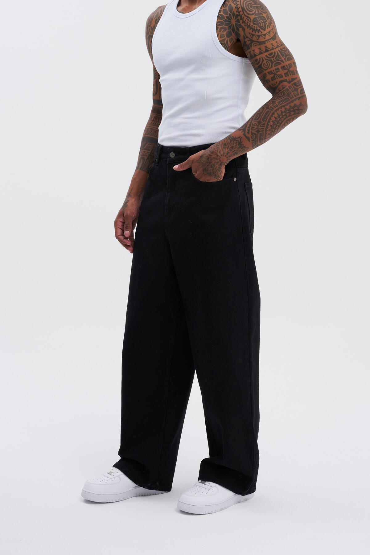Machinist Erkek Oversize Baggy Jean Black görsel 2