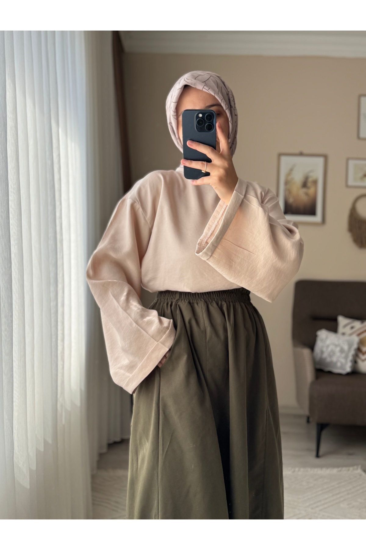 Mina Terzi&Butik  Trend Salaş Kol Body Müslin - Görsel 2