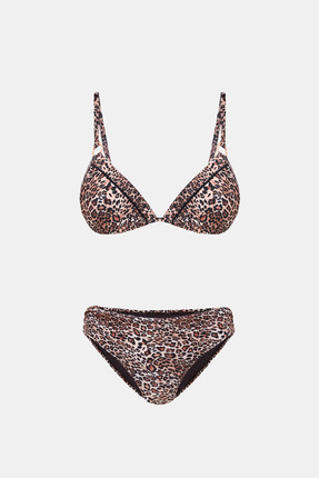 Amarelle Capetown Leopar Desenli Dolgusuz Toparlayıcı Bikini Takım