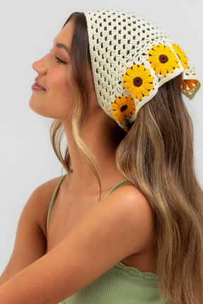 New Obsessions Floral Örgü Üçgen Bandana