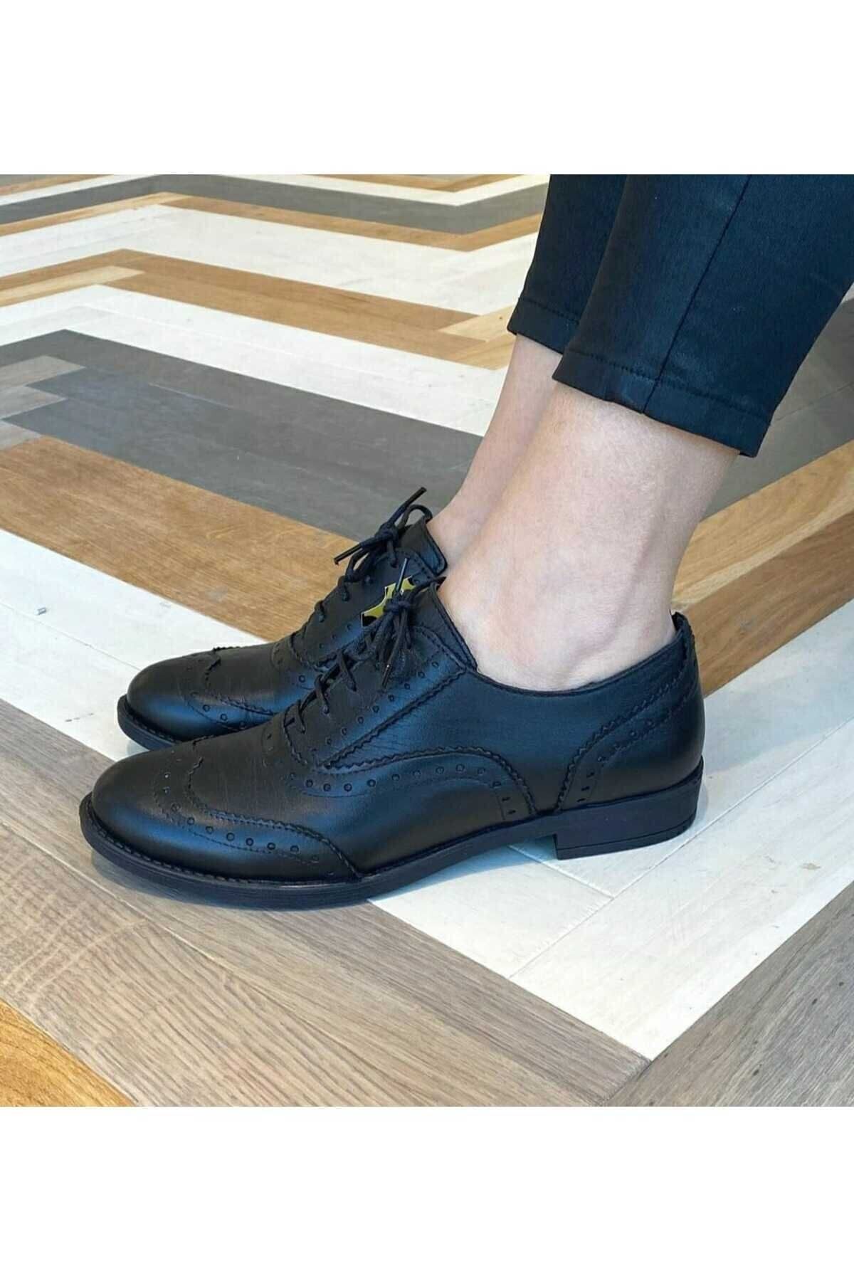 Yılmaz Exclusive Içi Dışı Hakiki Yumuşak Deri Maskulen Tarz Kadın Ayakkabı