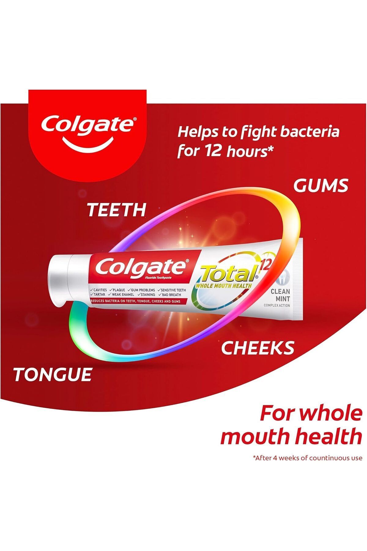 Colgate-T.p 100 ml Total Clean Mint(1783) --- كولجيت معجون اسنان توتال انتعاش النعناع 100مل 5