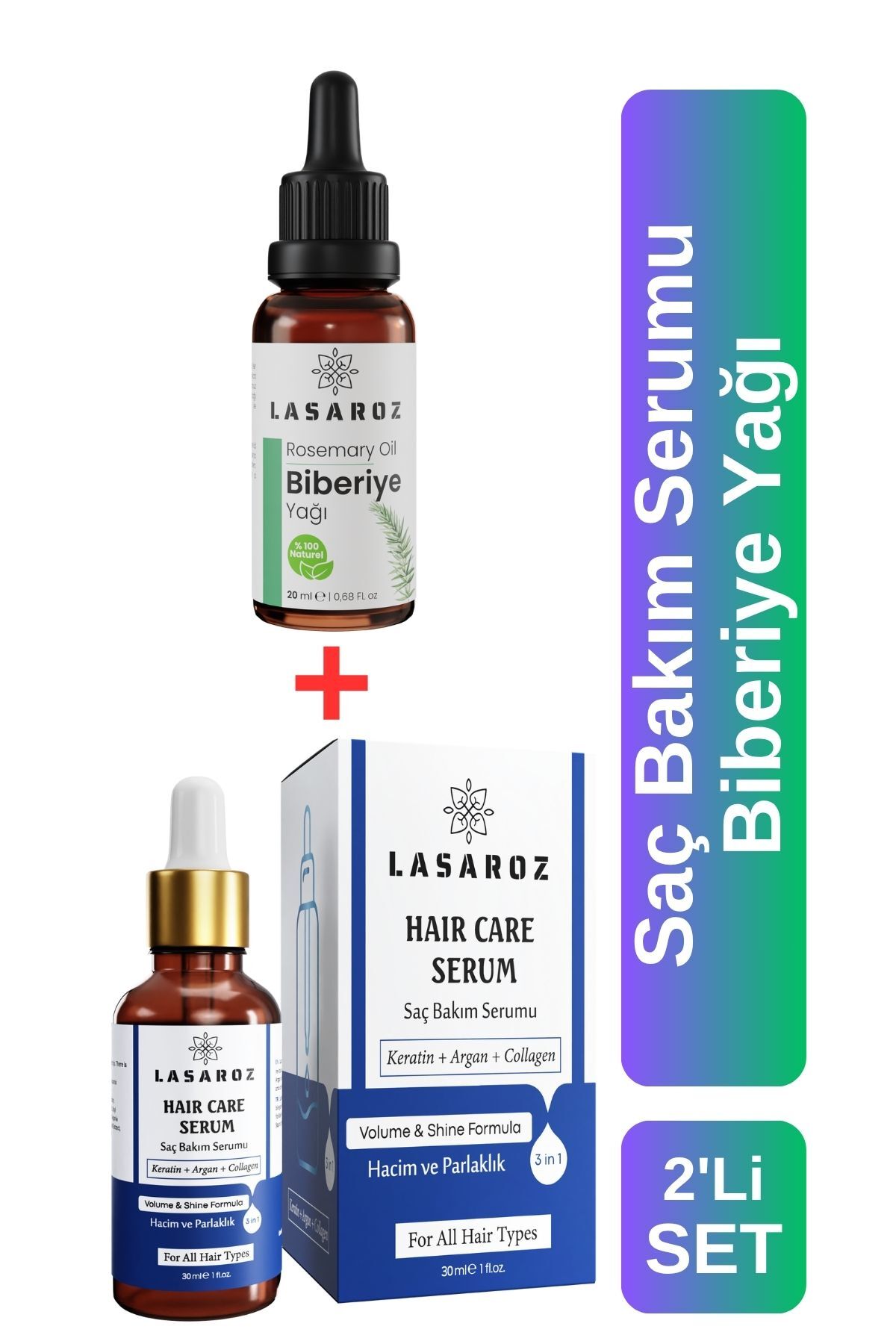Biberiye Yağı 20 ml + Saç Bakım Serumu 30 ml Saç Güçlendiren Saç Uzatan Dökülme Karşıtı — LSRZ2974