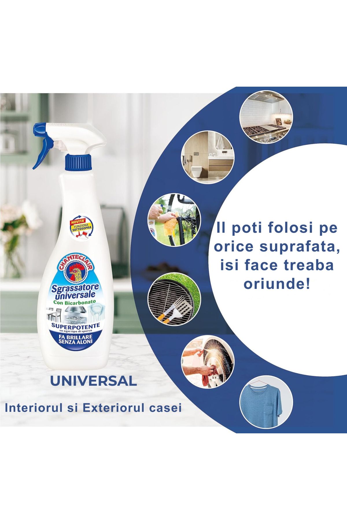 Chanteclaire-Chanteclair Universal Degreaser with Bicarbonate, Cleans multiple surfaces, Strong effect, 600 ml 3