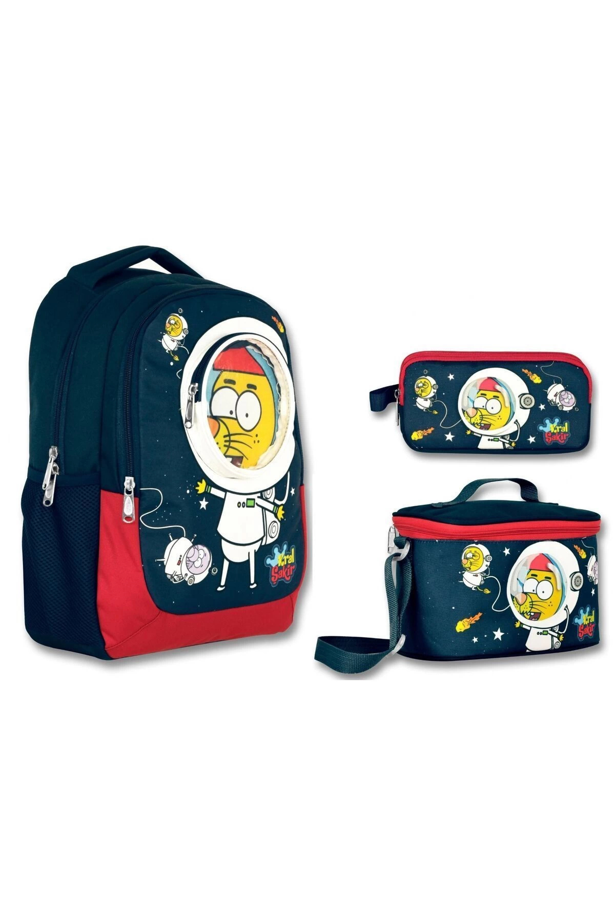 Kral Şakir 3-Size Astranot 3-Piece Primary School Bag Set - Boy