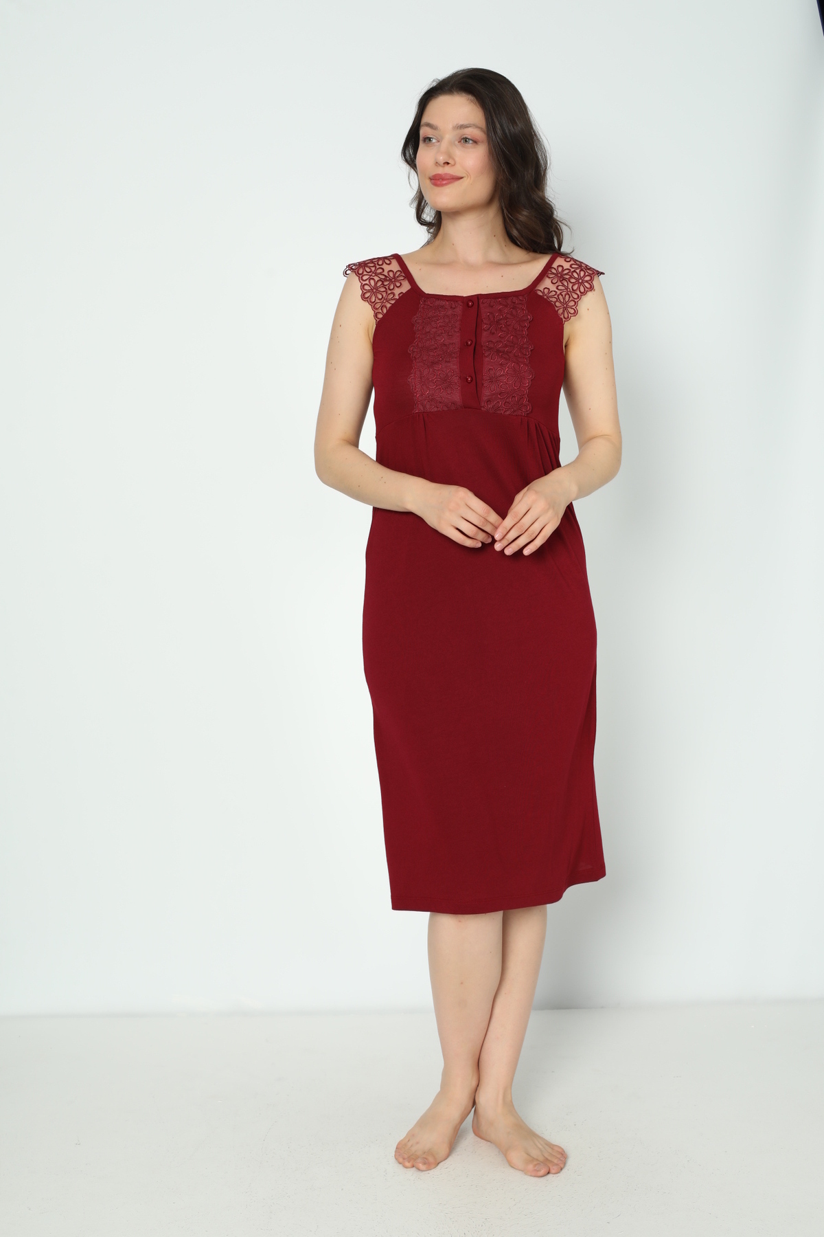 Cotpark DANTEL DETAYLI KADIN GECELİK 10658