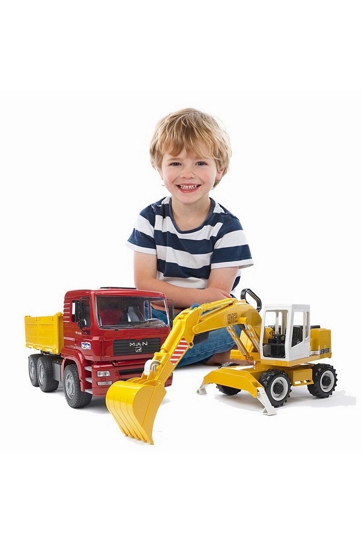 Bruder-Camion basculabil MAN cu excavator Liebherr - Bruder 02751 2