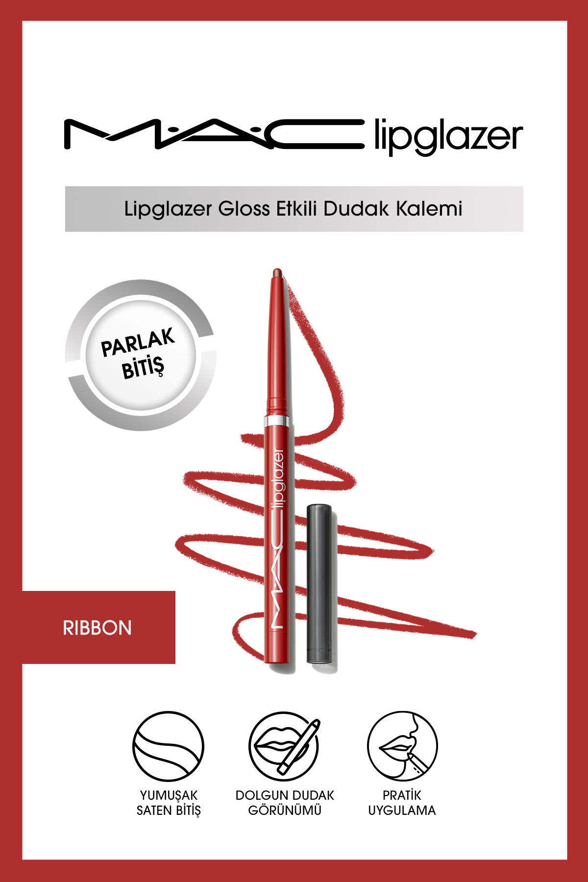 M.A.C Lipglazer Gloss Etkili Dudak Kalemi - Ribbon — صورتی 137547