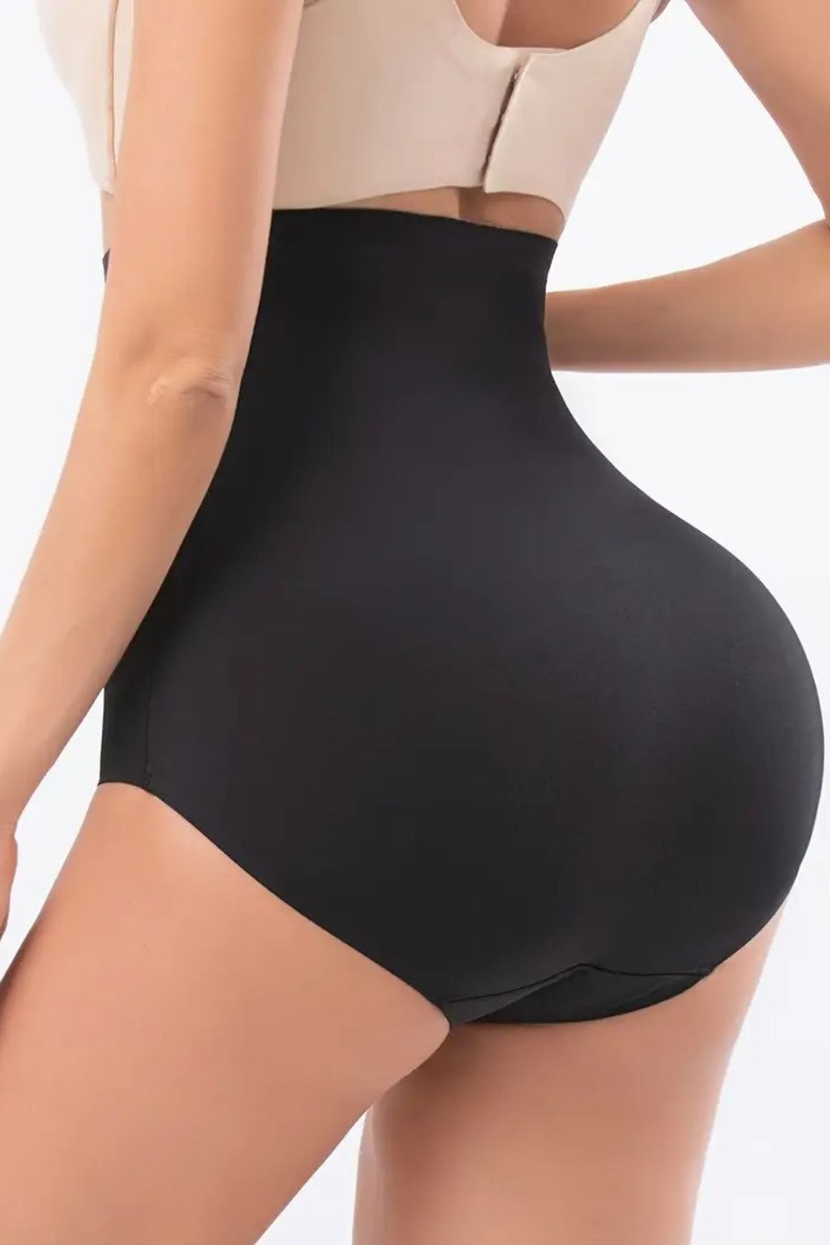MİSTİRİK Private Dikişsiz Lazer Kesim Bel Basen Toparlayıcı Ince Yüksek Bel Slip Kaydırmaz Korse Siyah Renk görsel 2