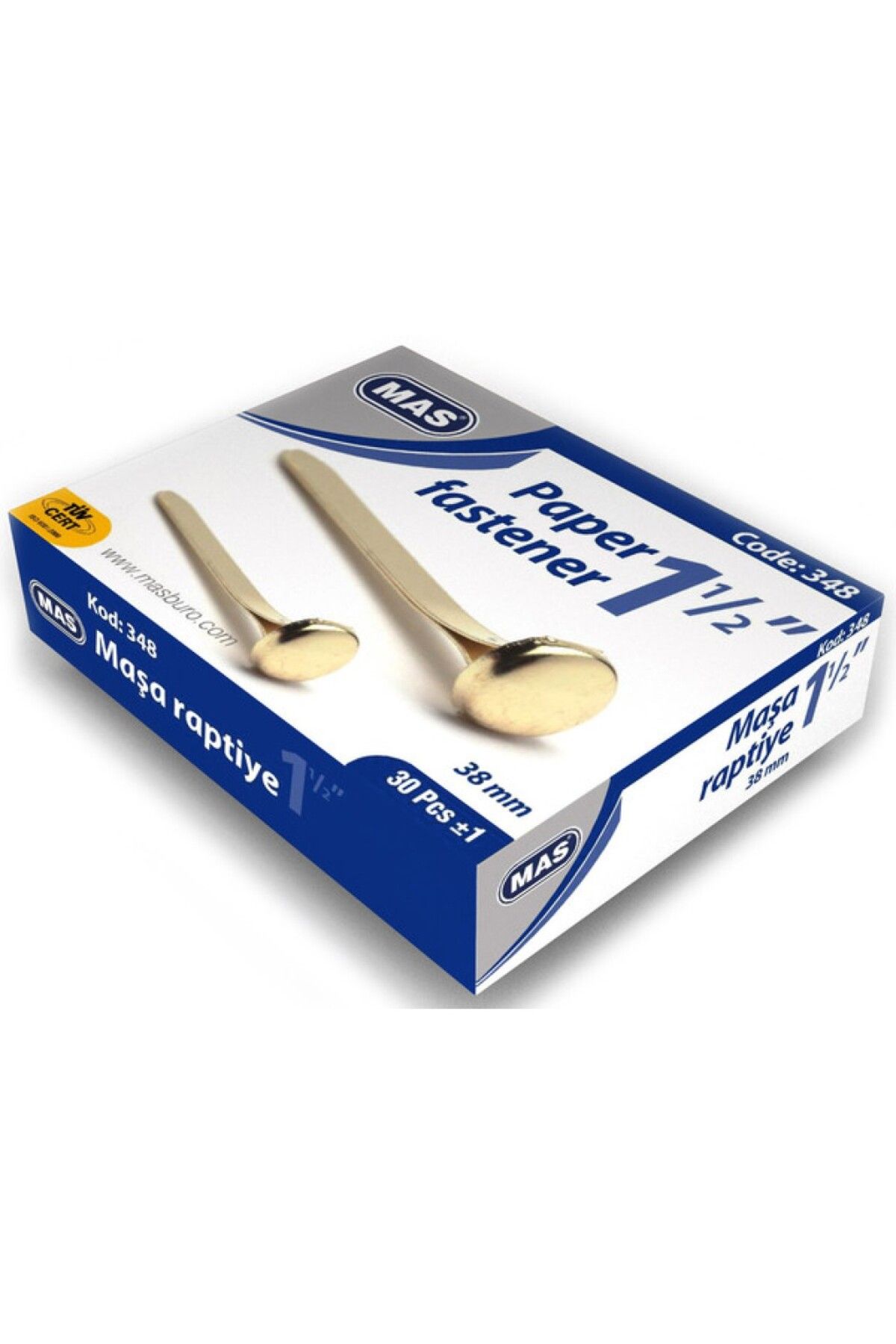 Mas-Tongs Fastener 1.5" (38 MM) Box of 30 1