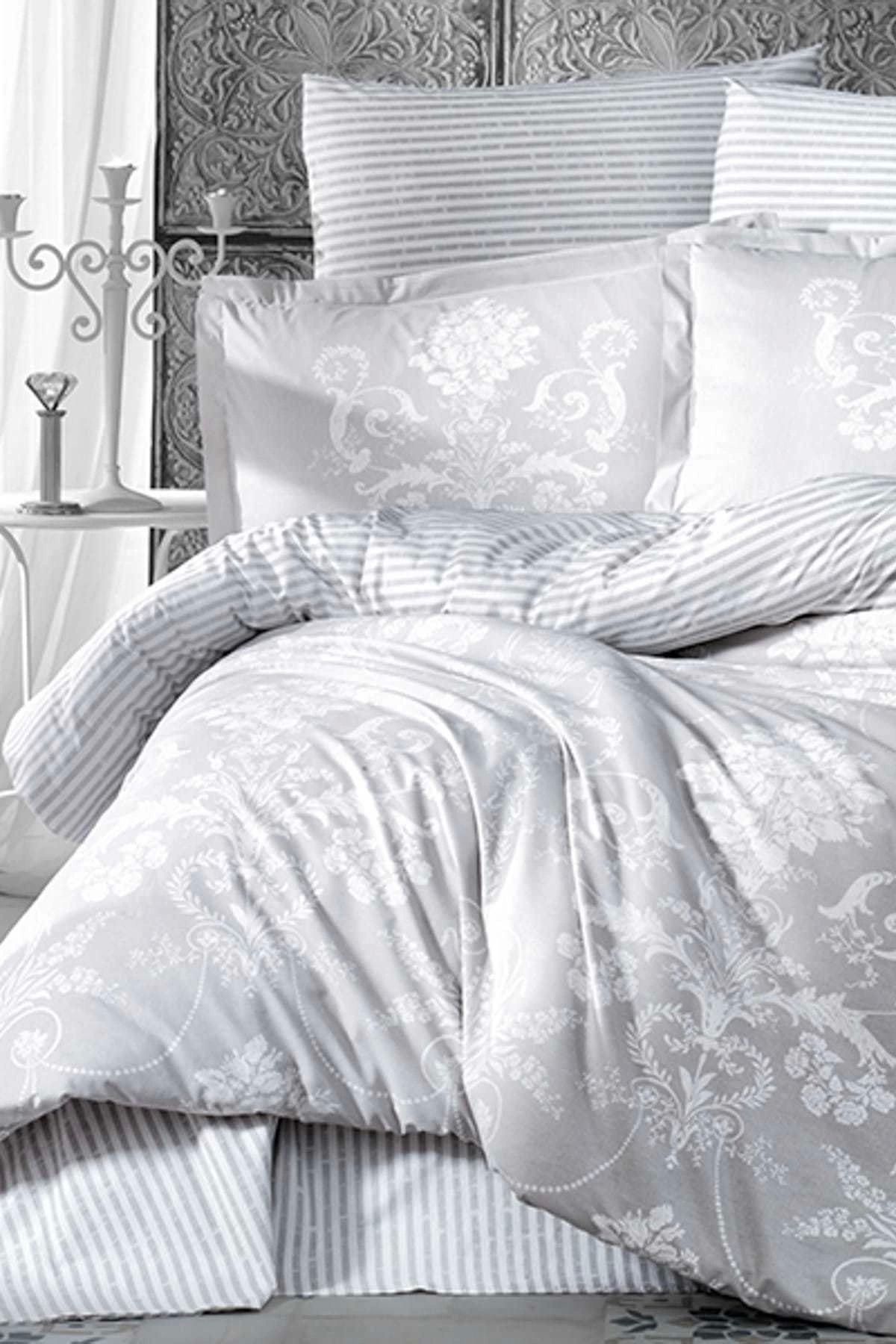 Clasy-Ranforce Double Duvet Cover Set Alone Gray 1