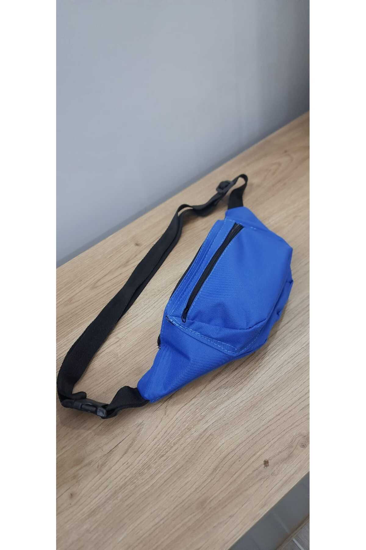 Alya trend Unisex Mavi Su Geçirmez Spor Çapraz Askılı iki Bölmeli Bel Ve Omuz Çantası görsel 4