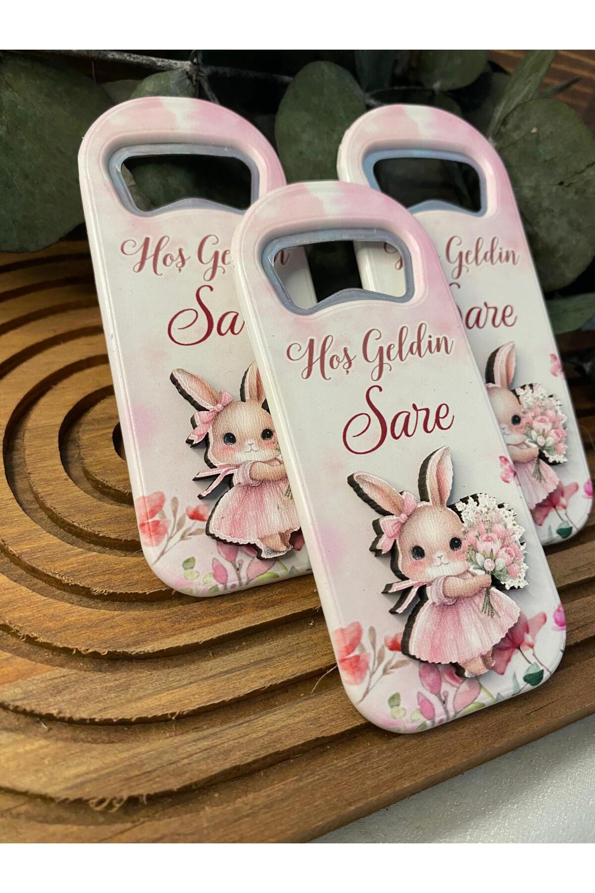 Gizem Graphic Tavşan Temalı Kız Bebek Açacak Magnet 20'li Paket fotoğrafı 6 (önizleme)