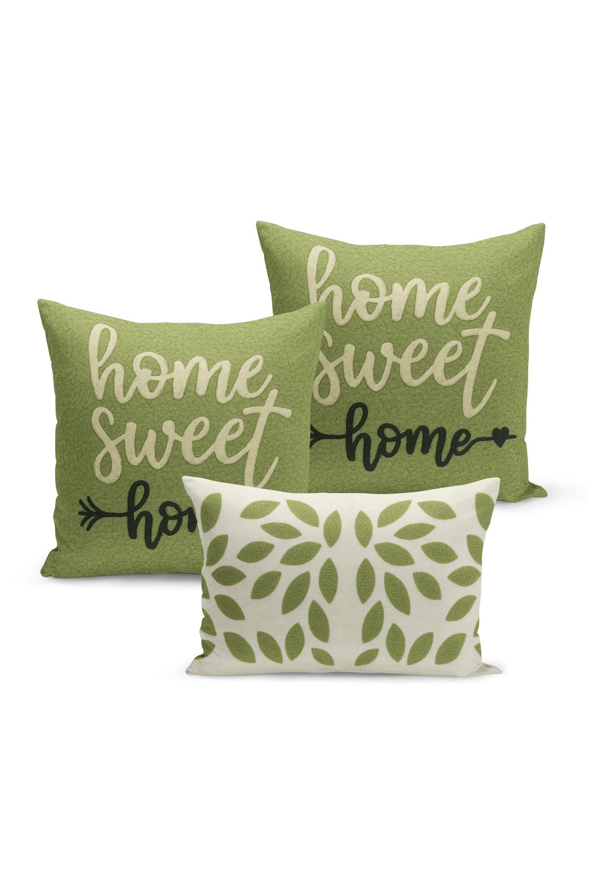 Bertille Home-Set de 3 huse de pernă cu imprimare digitală pe două părți (aspect de broderie cu model de puncție) 2