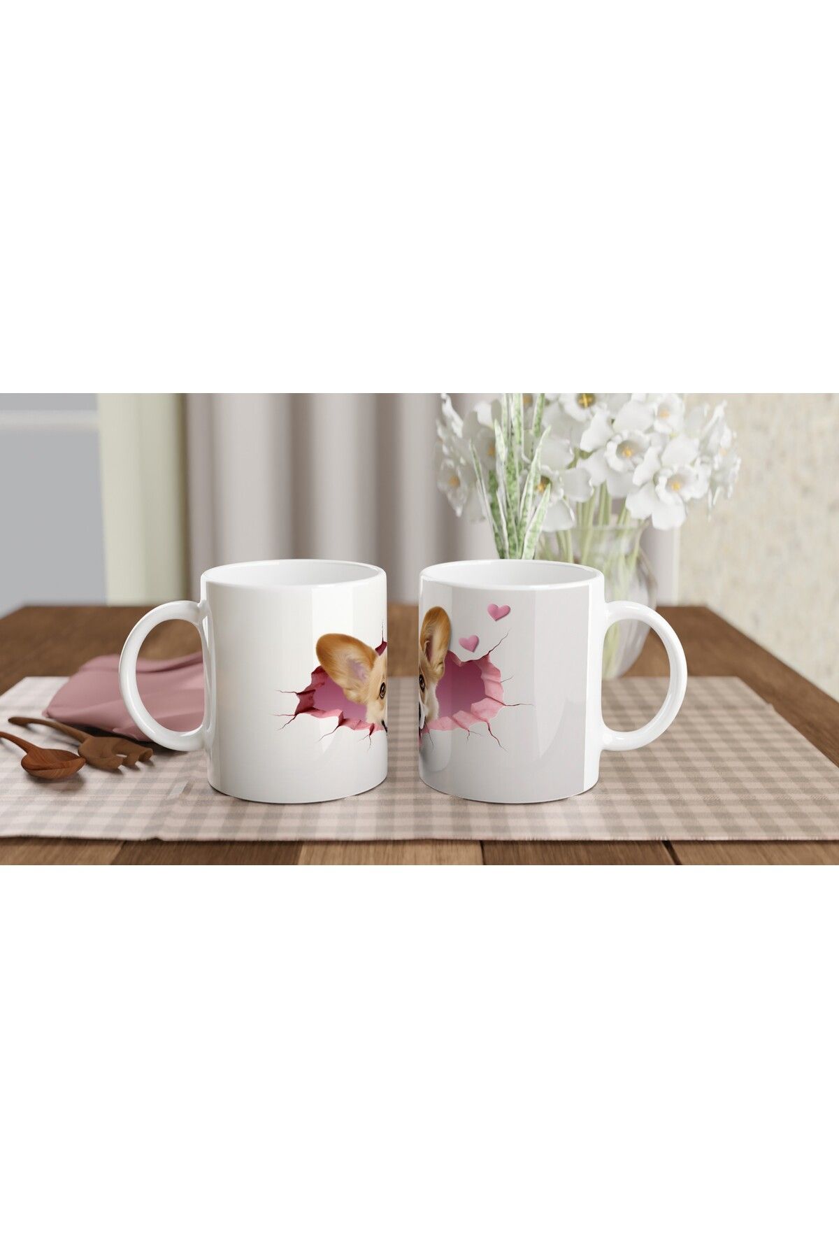 Luluyen-Sweet Corgi Dog Broken Wall Effect Printed Mug 5