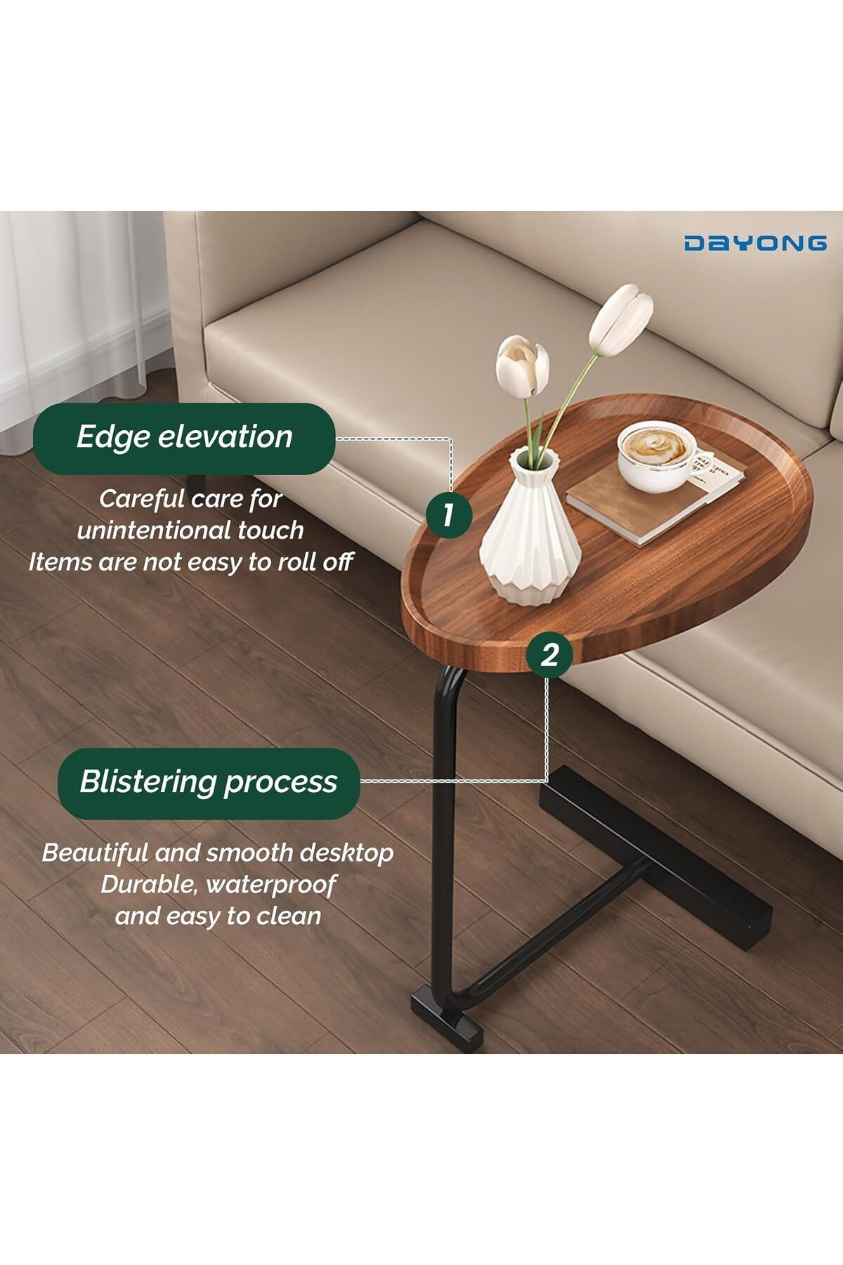 Türkiye-C-shaped End Table, Modern Creative Design Coffeee Table, Side Table For Couch, Sofa Snack Side Tabl 5