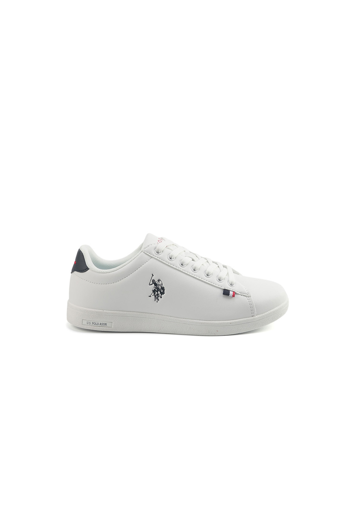 U.S. Polo Assn. Women's White Sneakers with Navy Contrast – Bold Lace-Up Styl...