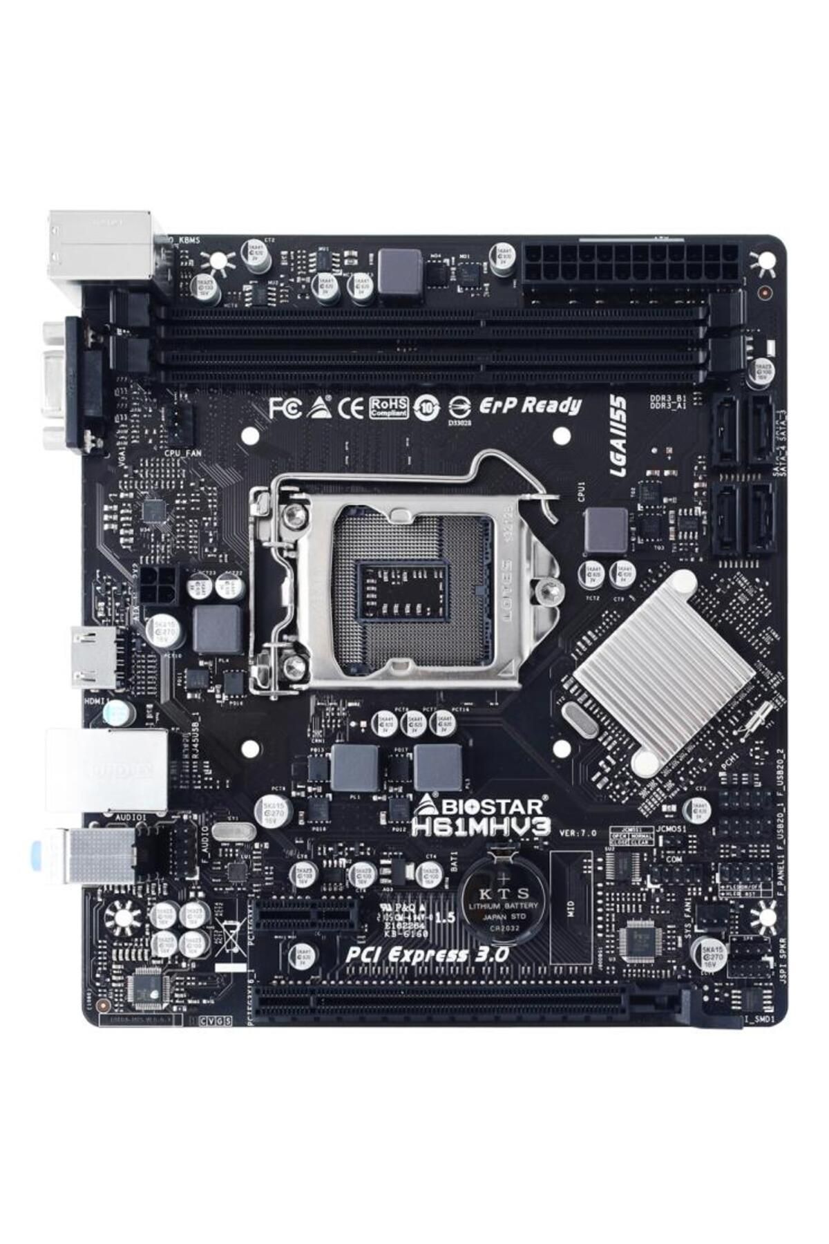 Biostar-Placa de Baza H61MV3 7.0 LGA 1155, 2x DDR3, 1x VGA 1x HDMI, 1x PCIE 2.0 x1 1x PCIE 3.0 3