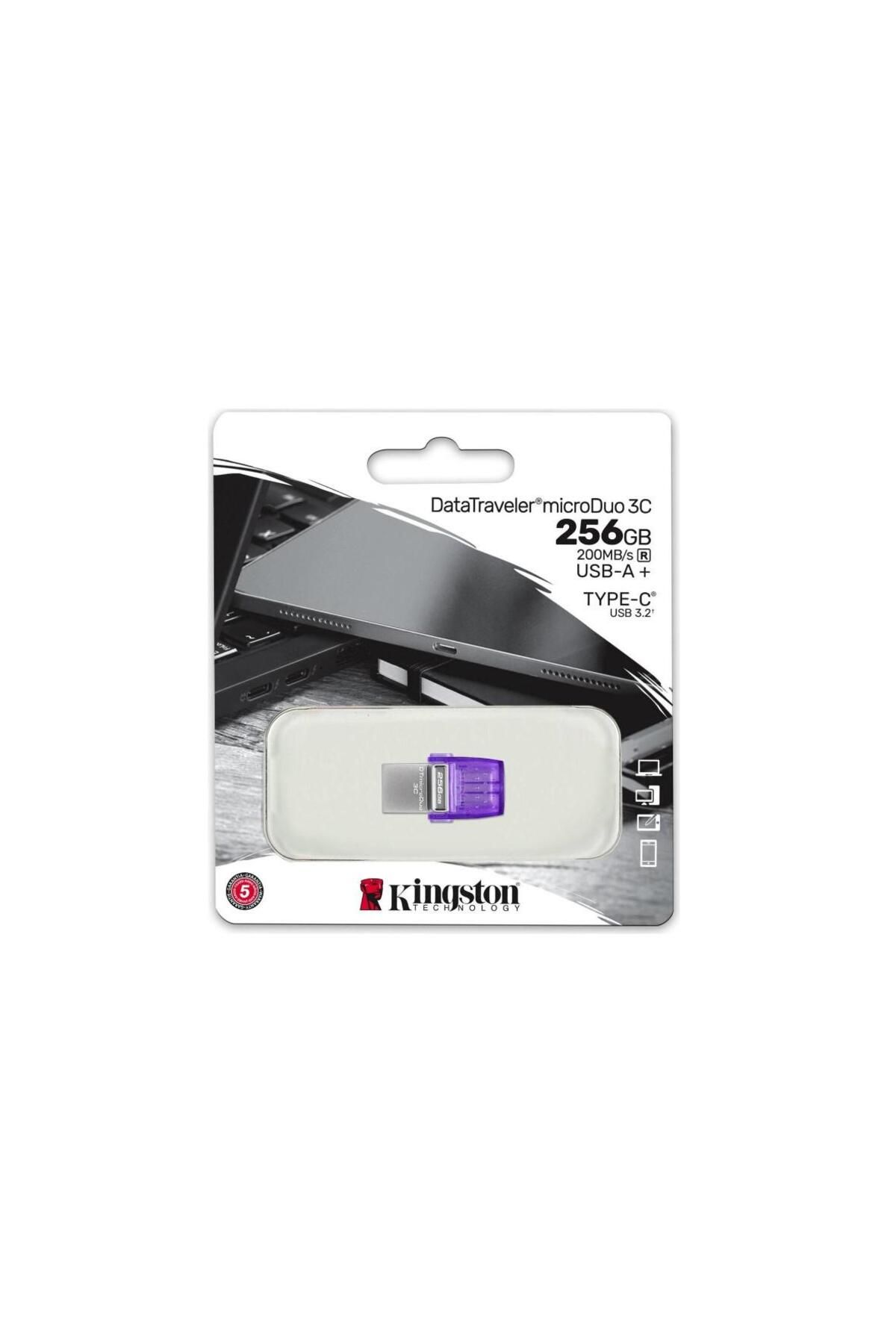 Kingston-Memorie USB Flash Drive 256GB DT MicroDuo, USB 3.0, micro USB 3C 3