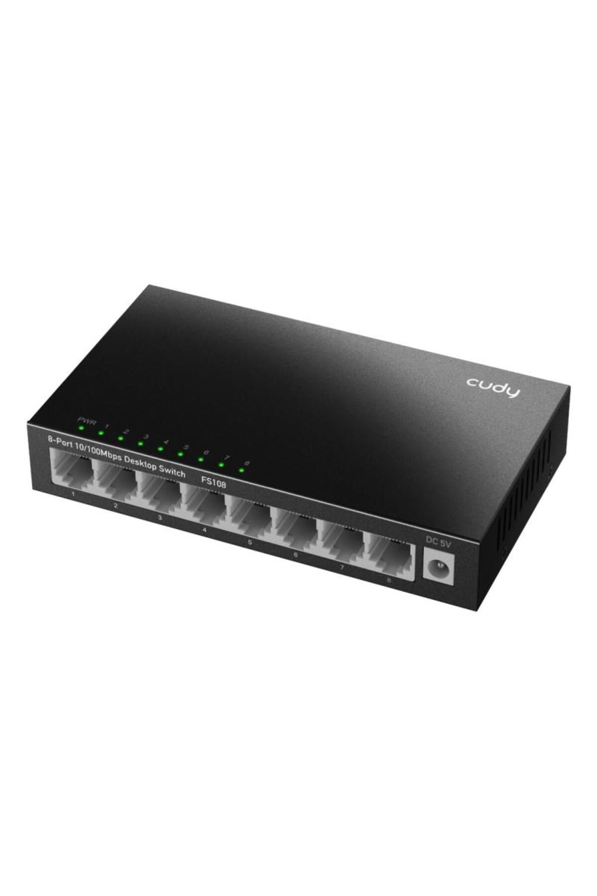 cudy-8-Port 10/100 Mbps Desktop Switch, 8 10/100M RJ45 Ports, Loop Detection, Metal Case, Power 3