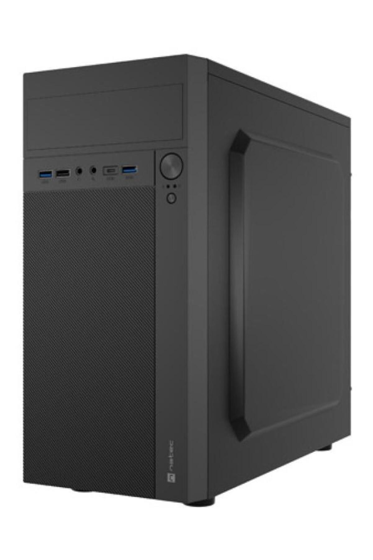 Natec-HELIX Mini Tower BLACK USB C Case, 4 Expansion Slots, Drive Bays: 3x3.5 5x2.5 1x5 3
