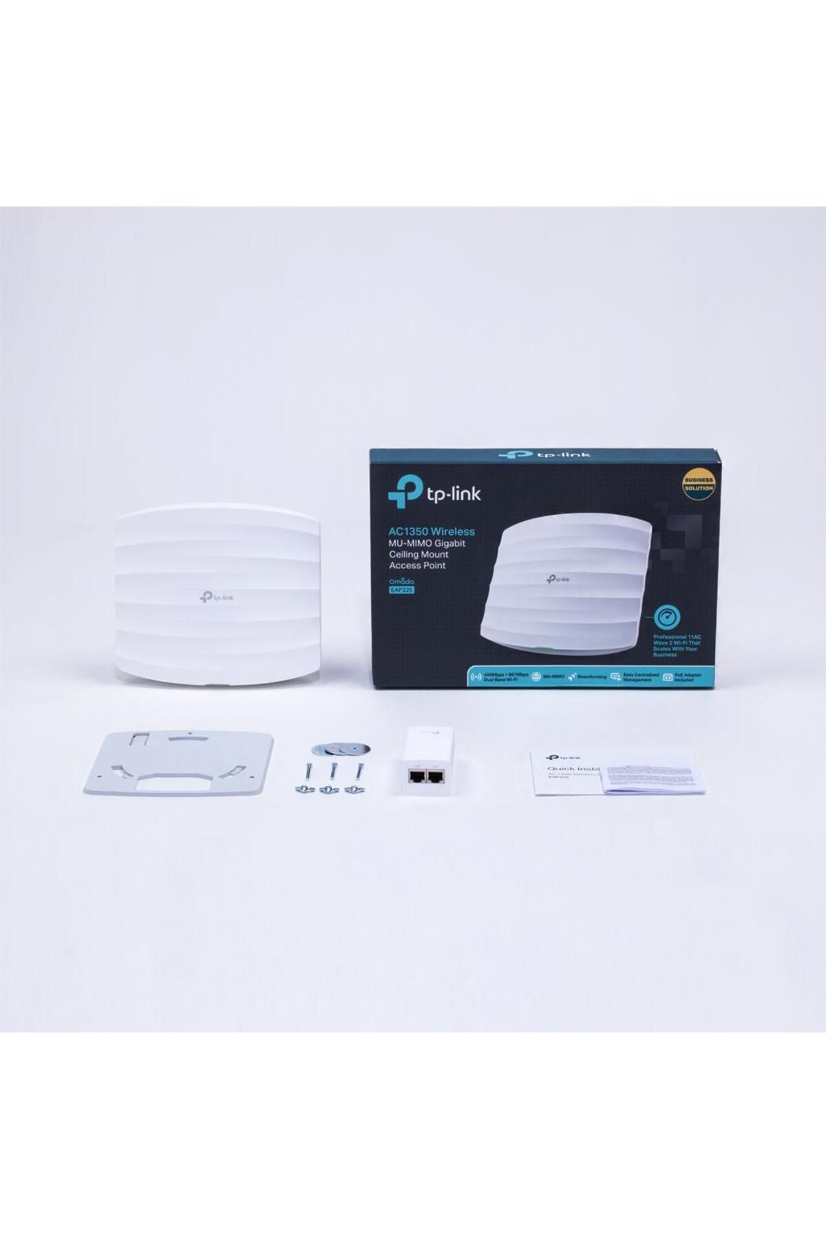 TP-LINK-AC1350 Ceiling Mount Dual-Band Wi-Fi Access Point PORT: 1× Gigabit RJ45 Port SPEED: 450 Mbps a 3