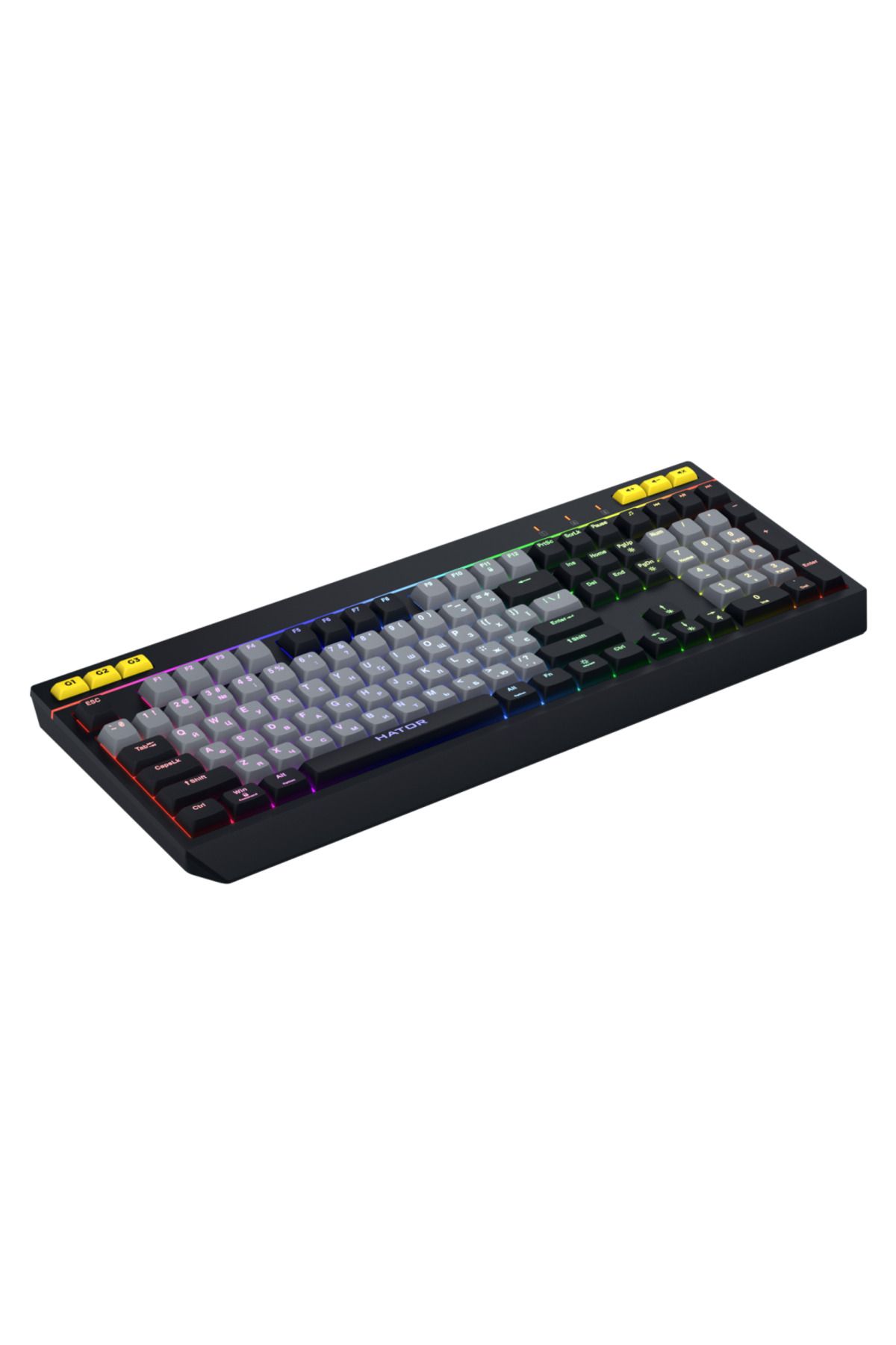 HATOR-Icefall wired mechanical keyboard, USB connectivity, 1000Hz polling rate, RGB lighting 3