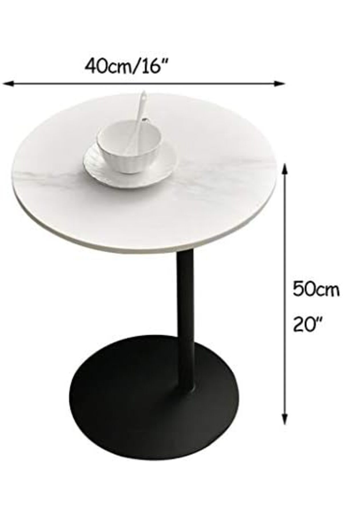 Türkiye-Side Tables, Round Side Tables, Coffee Table, Metal Small Sofa Table with Metal Base, Bedside Table, 3