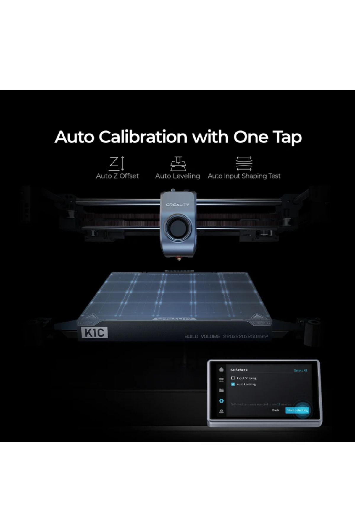 Creality-K1C 3D Printer, (Carbon Printing) FDM Technology, Printing Speed 600mm/s, Precision 2