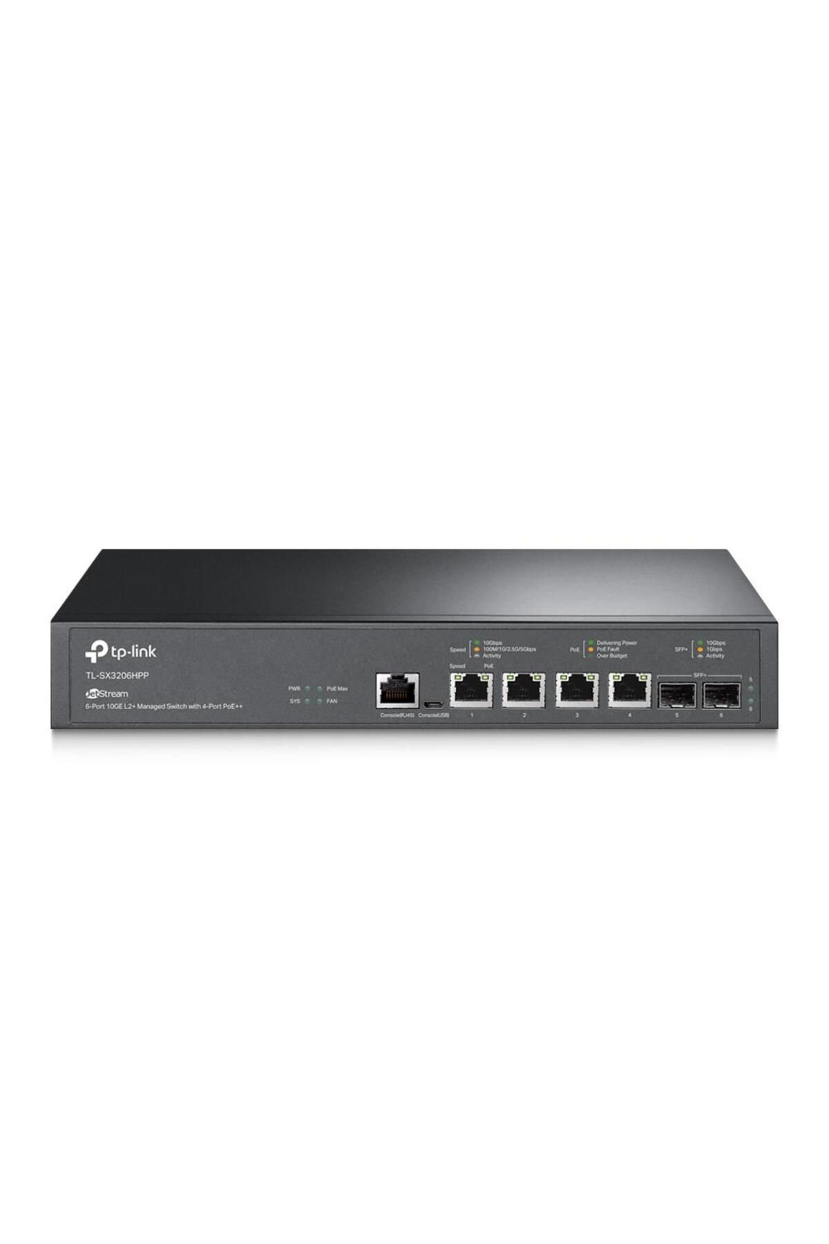 TP-LINK-JetStream™ 4-Port 10GBase-T and 2-Port 10GE SFP+ L2+ Managed Switch with 4-Port PoE++ PORT: 4× 1
