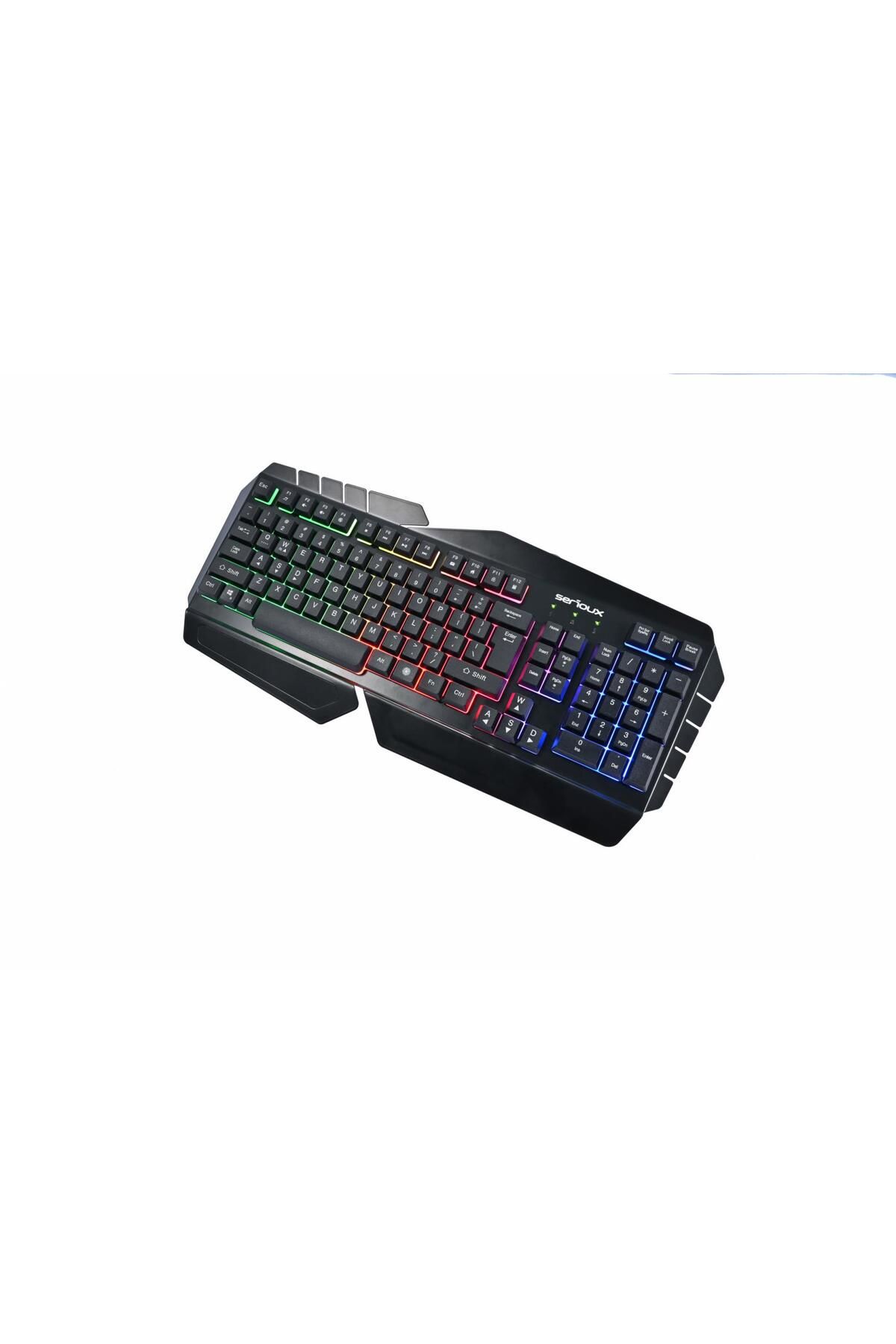 SERIOUX-Gamig Andor keyboard, 104 keys, 19 Anti-ghosting keys, ergonomic design, backlight 3
