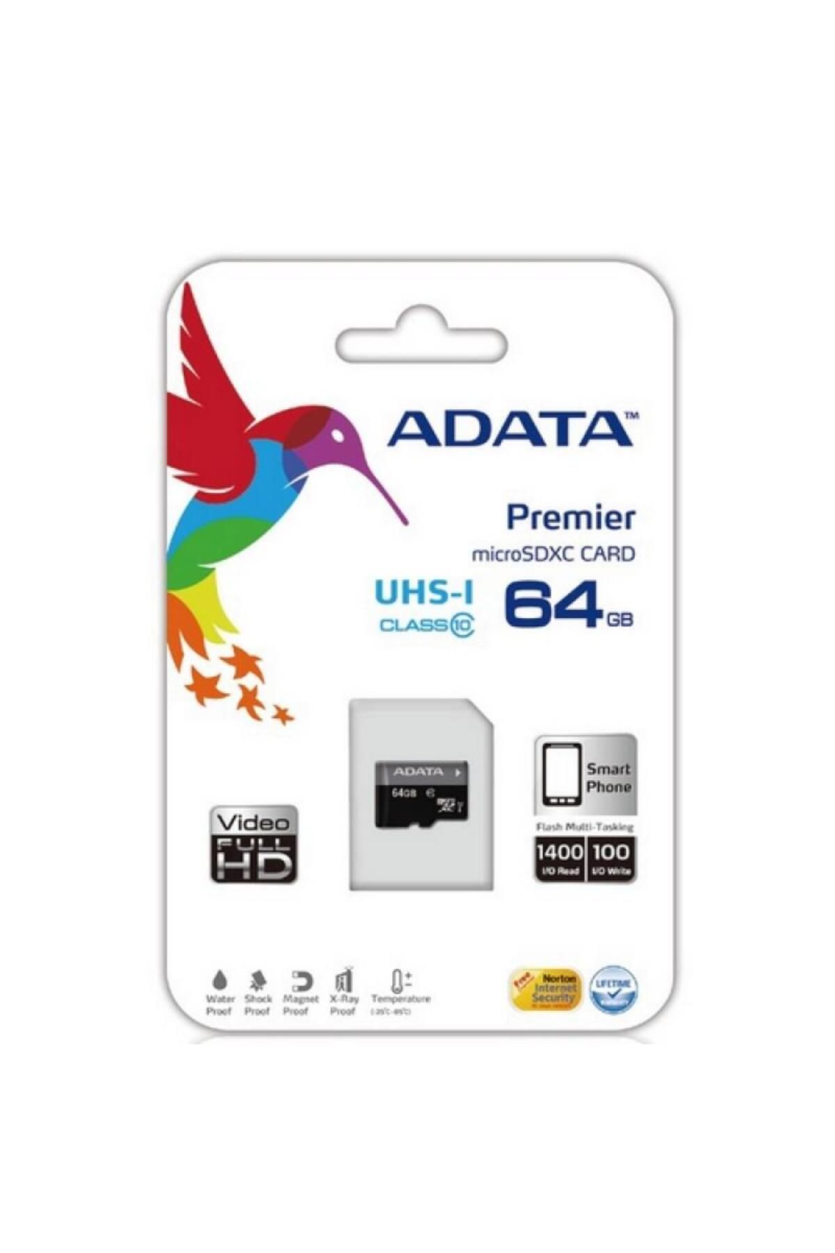 Adata-Adata MicroSDXC Memory Card, 64GB, SD Adapter, Class 10 3