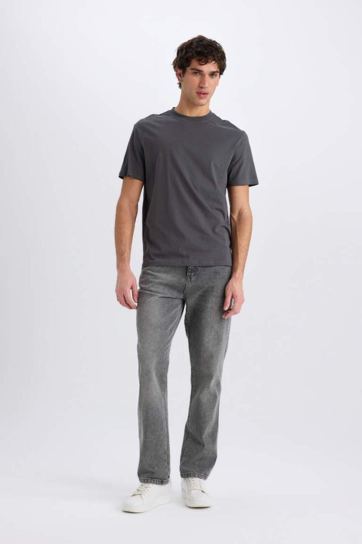 DeFacto-New Season 100% Cotton New Regular Fit Crew Neck Basic Plain Short Sleeve T-Shirt 2