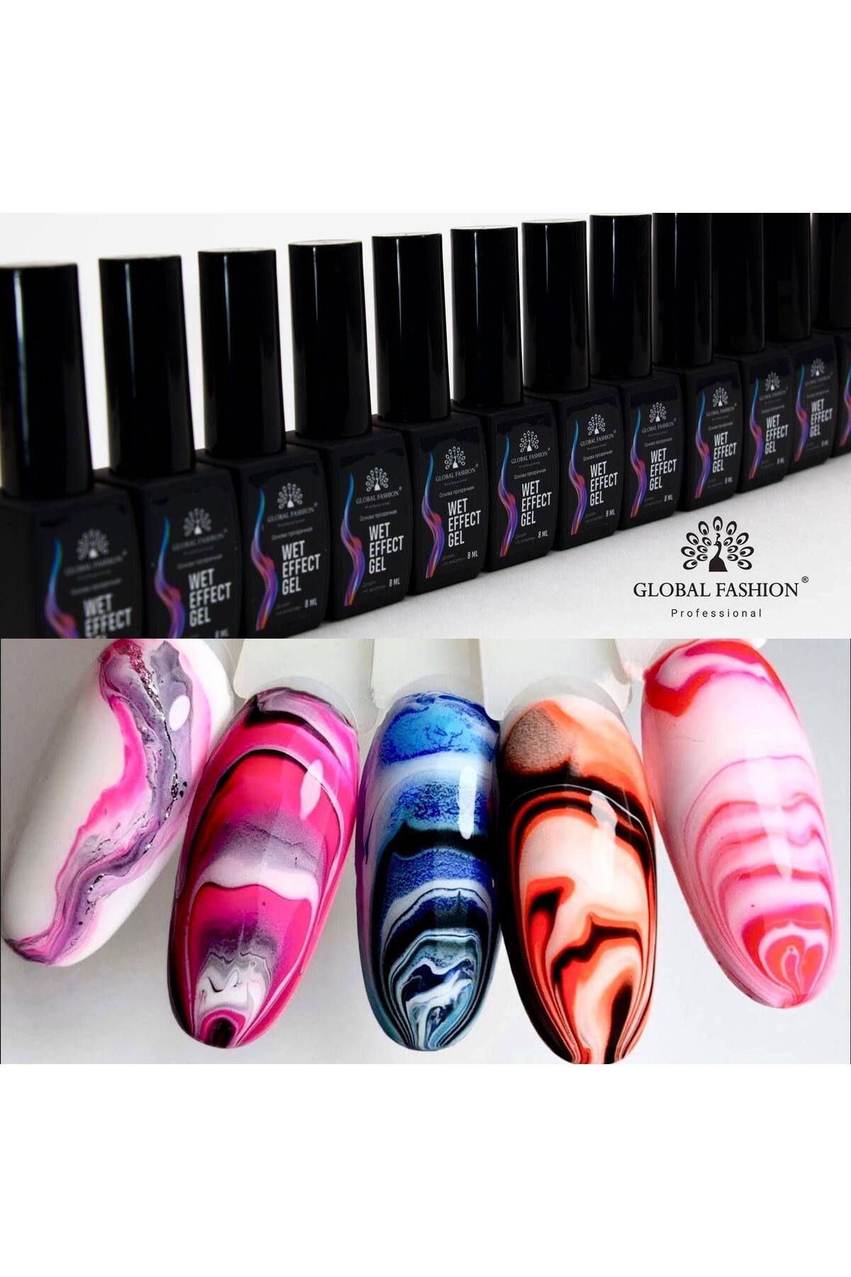 global fashion-Transparent wet effect gel spreading base for wet design, 8 ml. 4