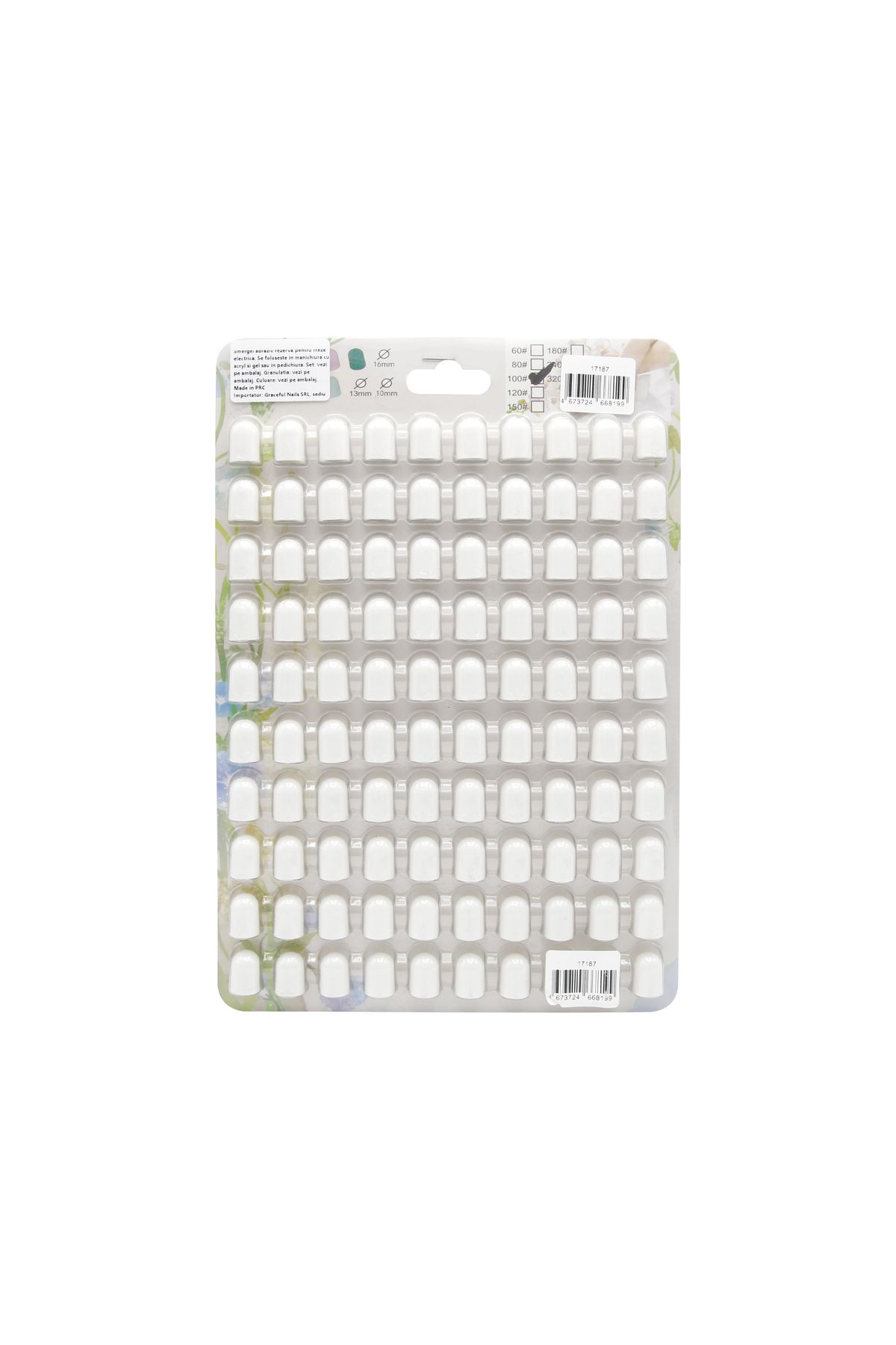 global fashion-Electric nail file, 1 piece, 10*15mm, white, grit 100 5