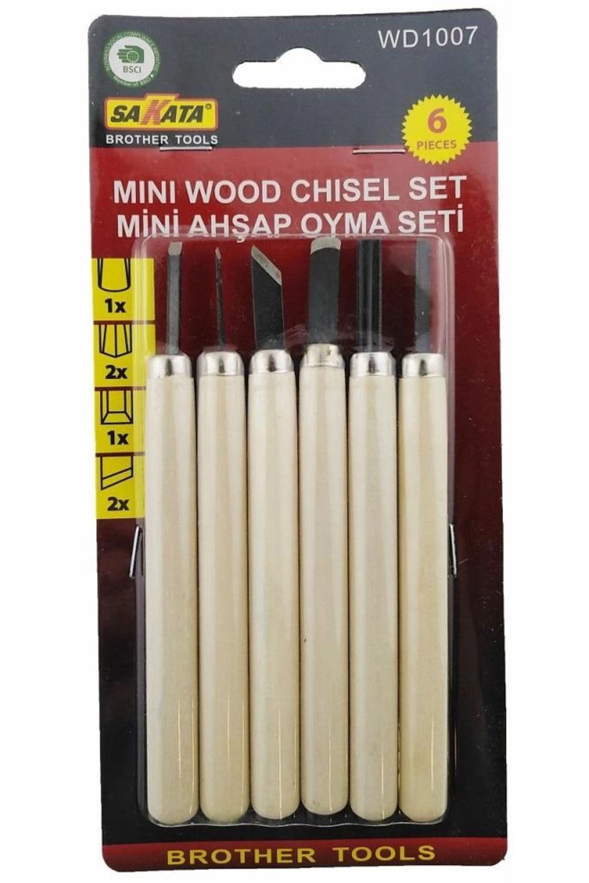 PAZAR DÜNYASI Sakata WD 1007 Ahşap Oyma Seti 6 Parça