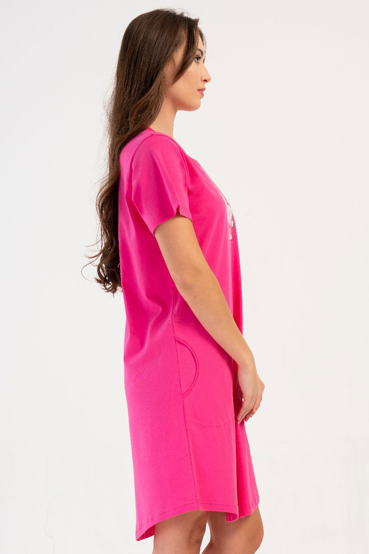 VİENETTA-Cotton Women's Short Sleeve Nightgown, 407035 3