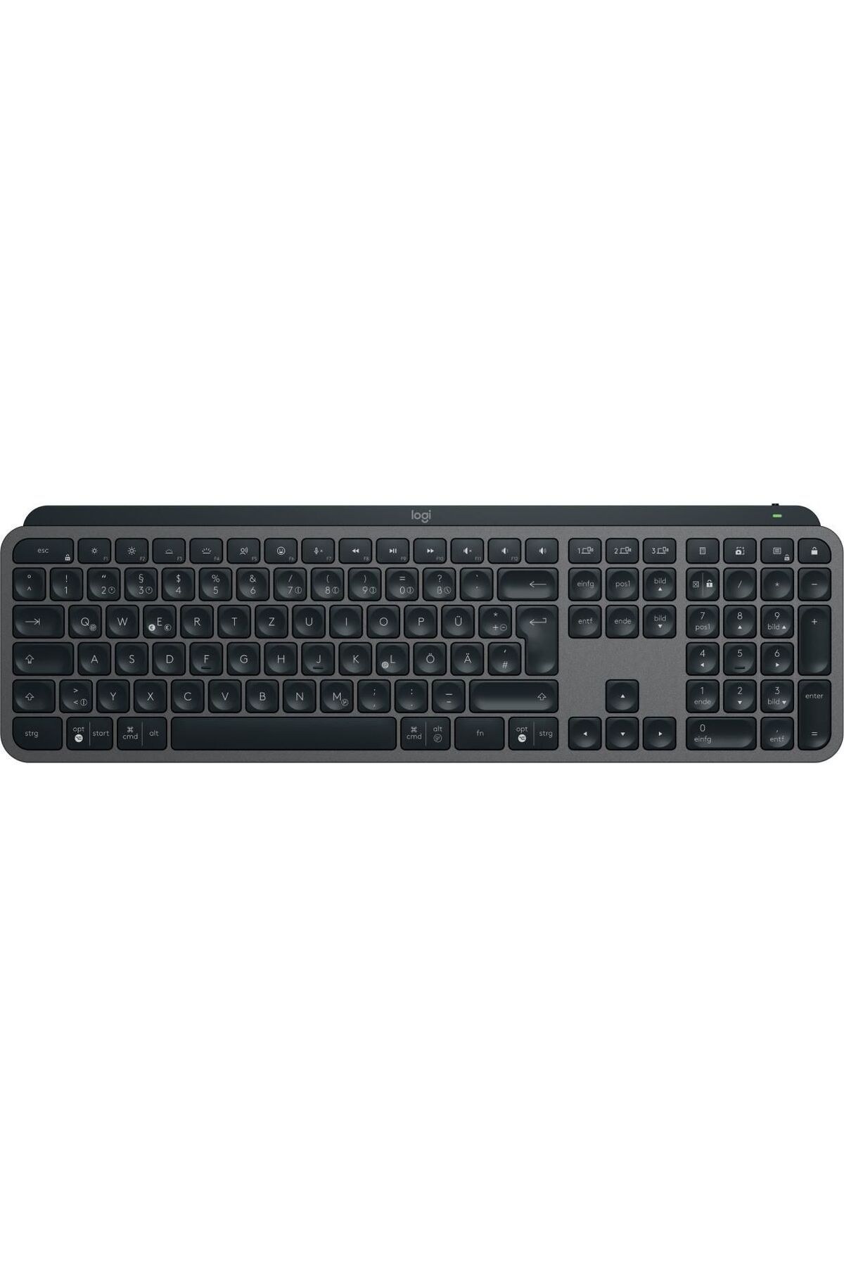 Inna marka-Klawiatura Logitech MX Keys S Bezprzewodowa RF + Bluetooth QWERTZ Niemiecka Grafitowa, 920-011565 1