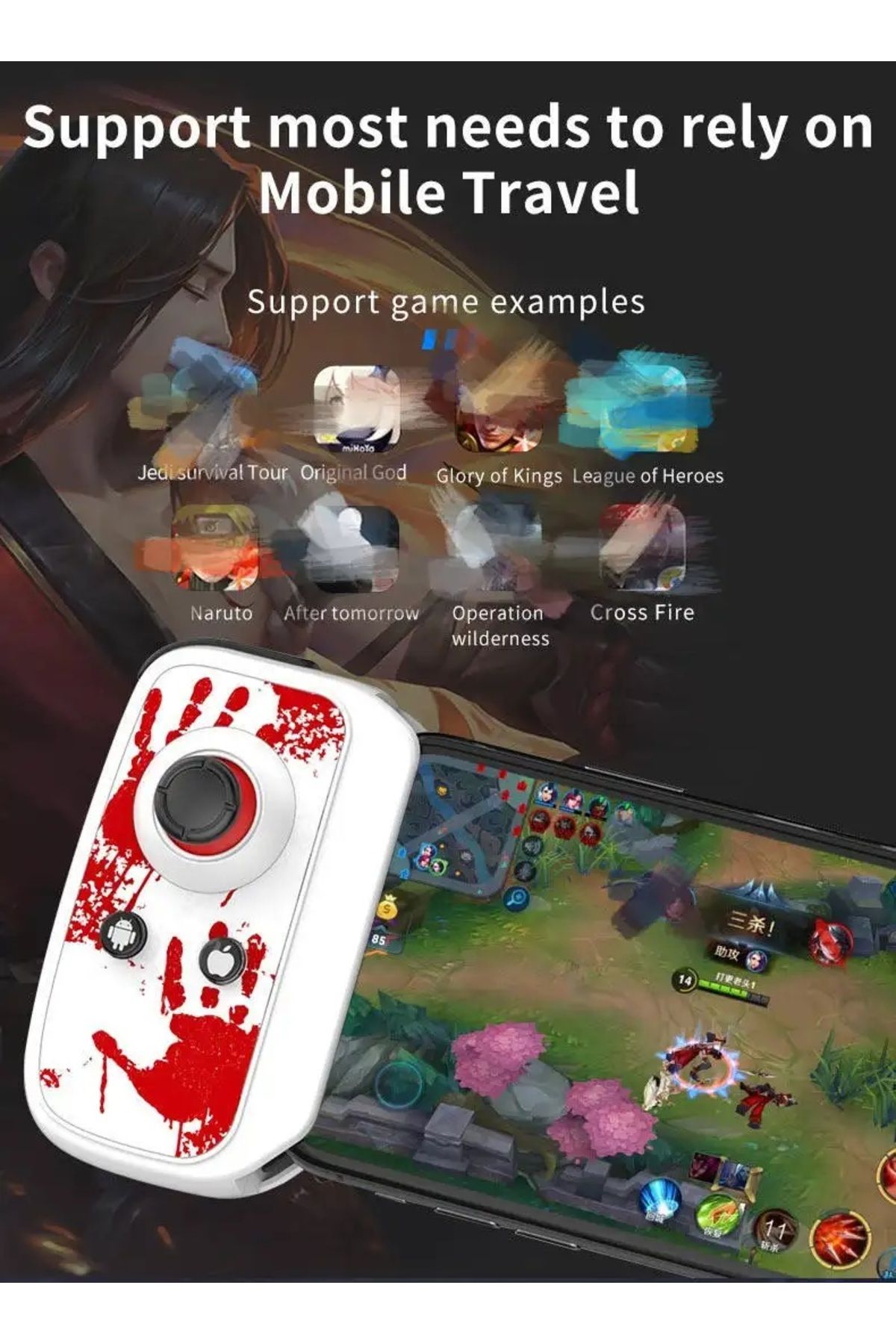 Sarafox-BSP-D2 One-handed Game Controller with One-button BT Joystick Suitable for Android and iPhone 3
