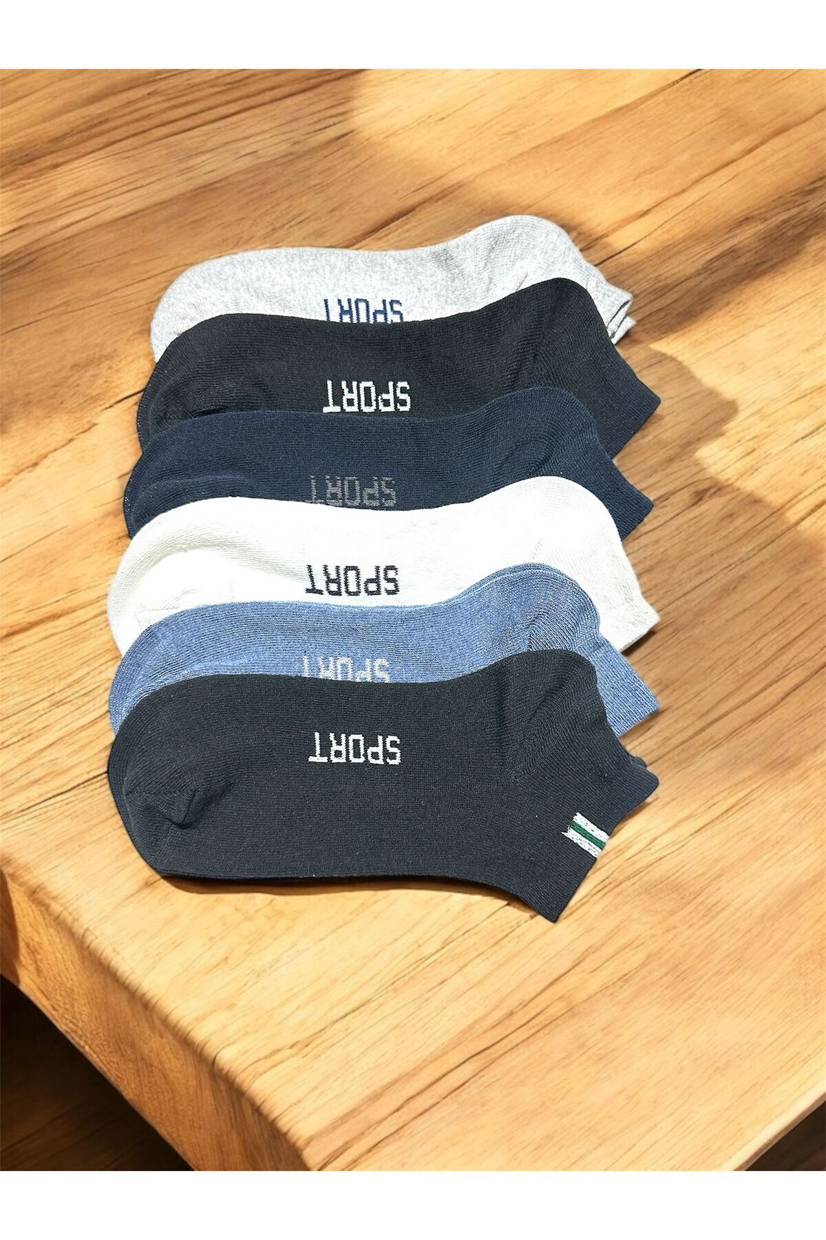 BYNDRSOCKS 6 Çift Erkek Patik Pamuklu Çoraplar Renkli görsel 2
